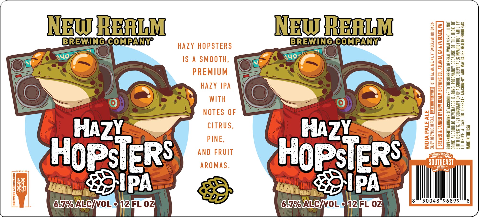 Hazy Hopsters IPA by New Realm Brewing Company - beer label