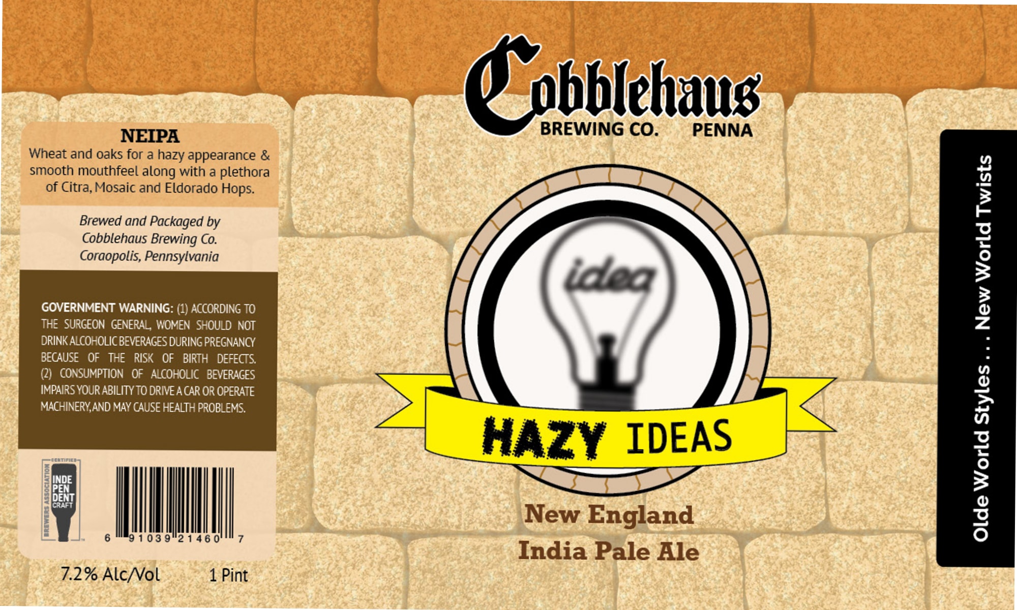 Hazy Ideas by Cobblehaus Brewing Co. - beer label