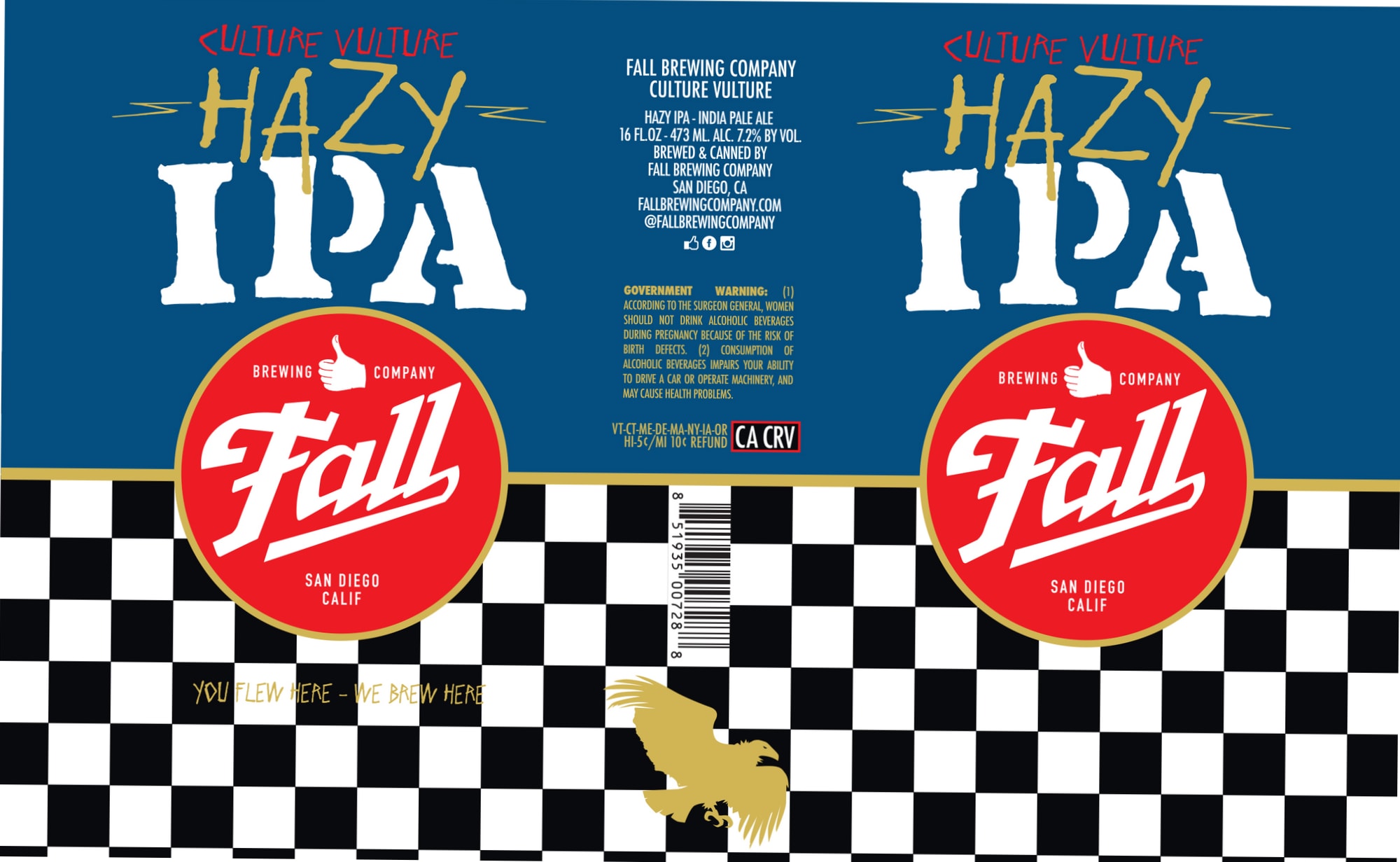 Hazy IPA by Fall Brewing Company - beer label