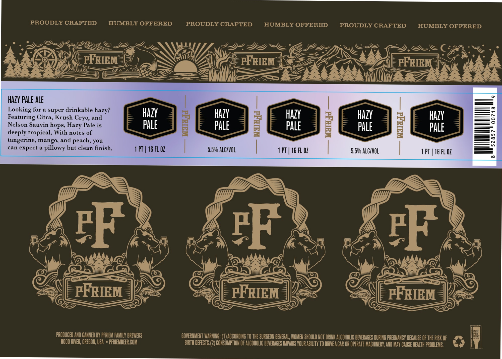 Hazy Pale Ale by Pfriem Family Brewers - beer label
