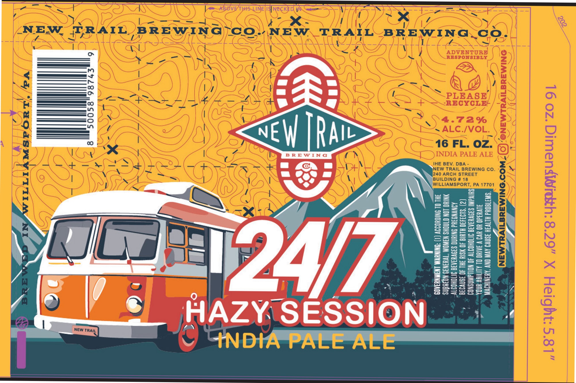 Hazy Session by New Trail Brewing - beer label