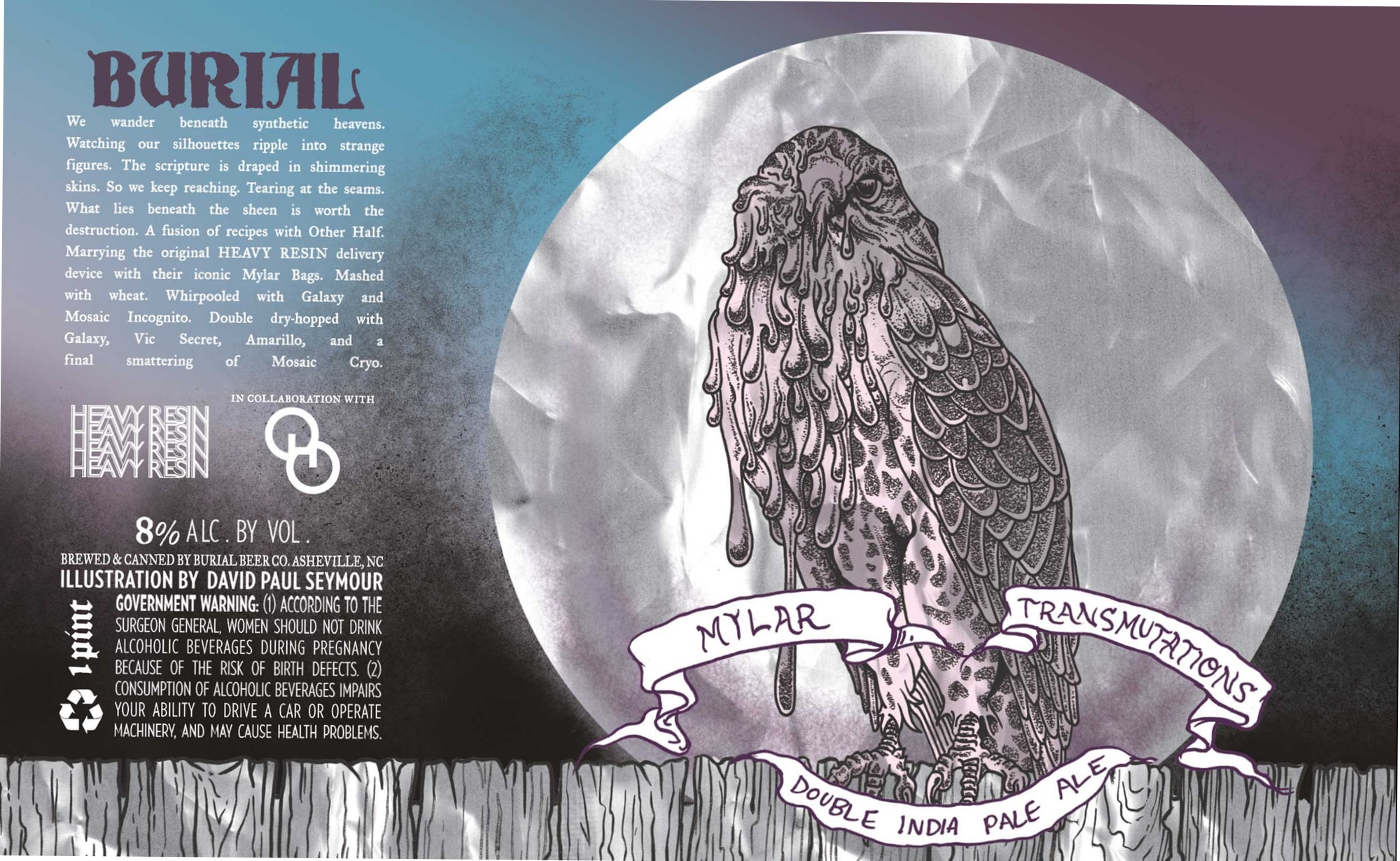Heavy Resin by Burial Beer Co. - beer label