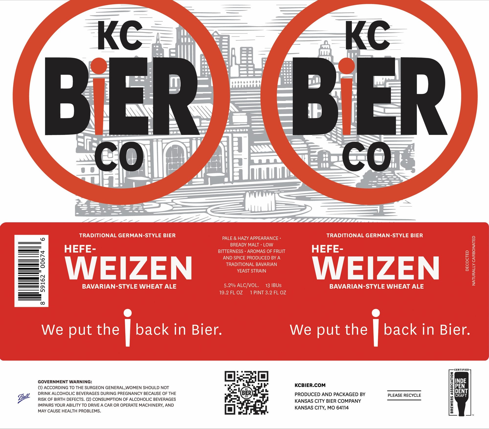 Hefe Weizen by KC Bier Co. - beer label