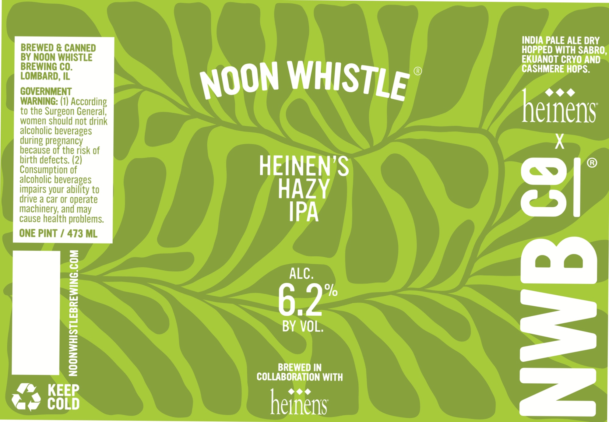 Heinen's Hazy IPA by Noon Whistle Brewing - beer label