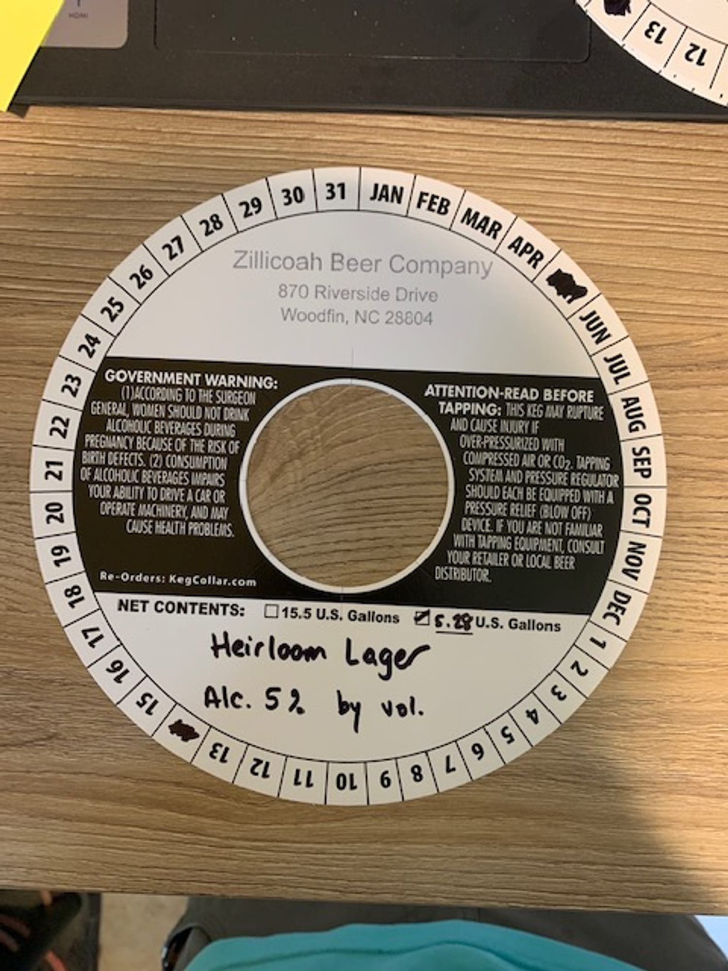 Heirloom Lager by Zillicoah Beer Company - beer label