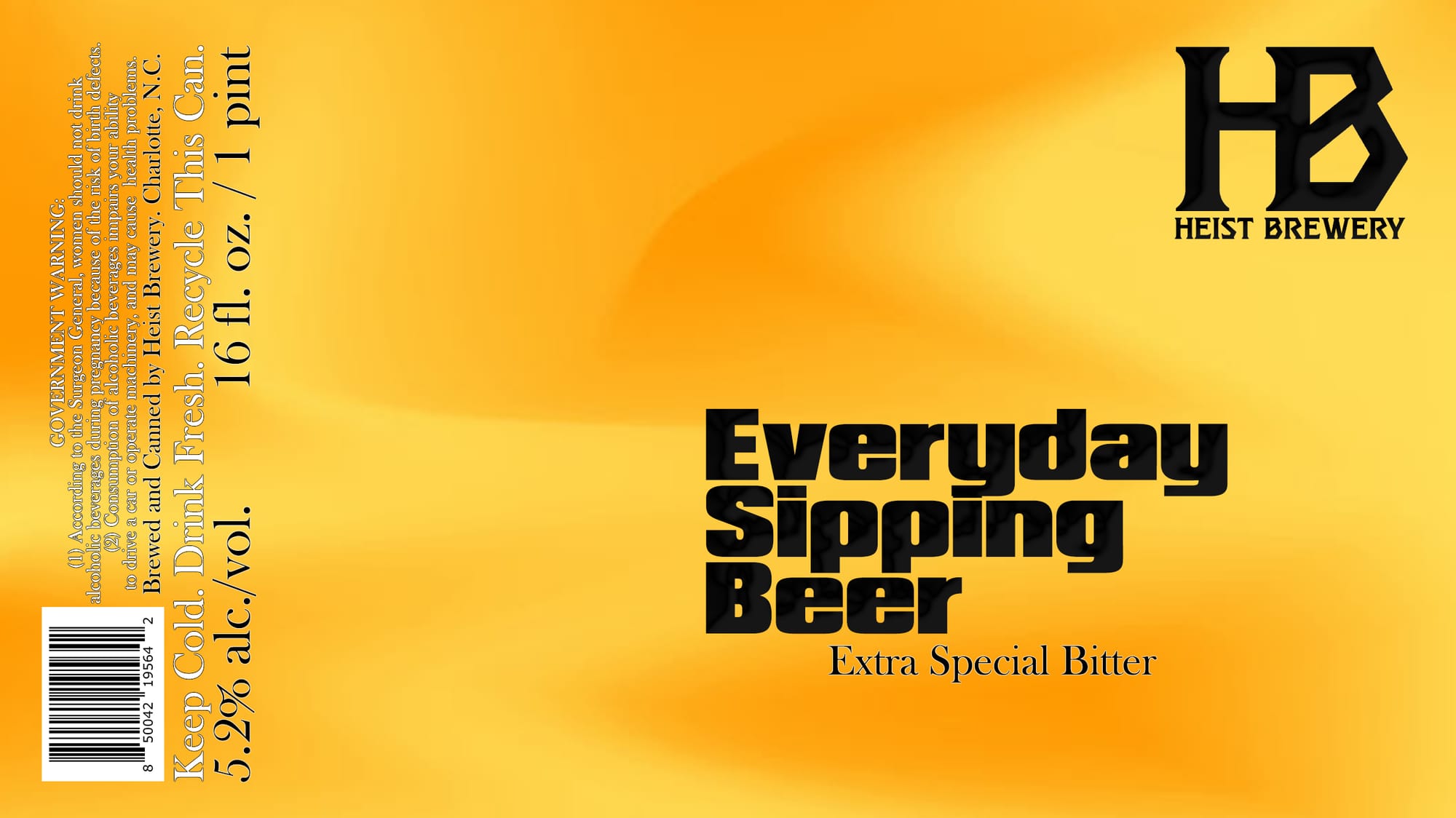 Everyday Sipping Beer by Heist Brewery - beer label