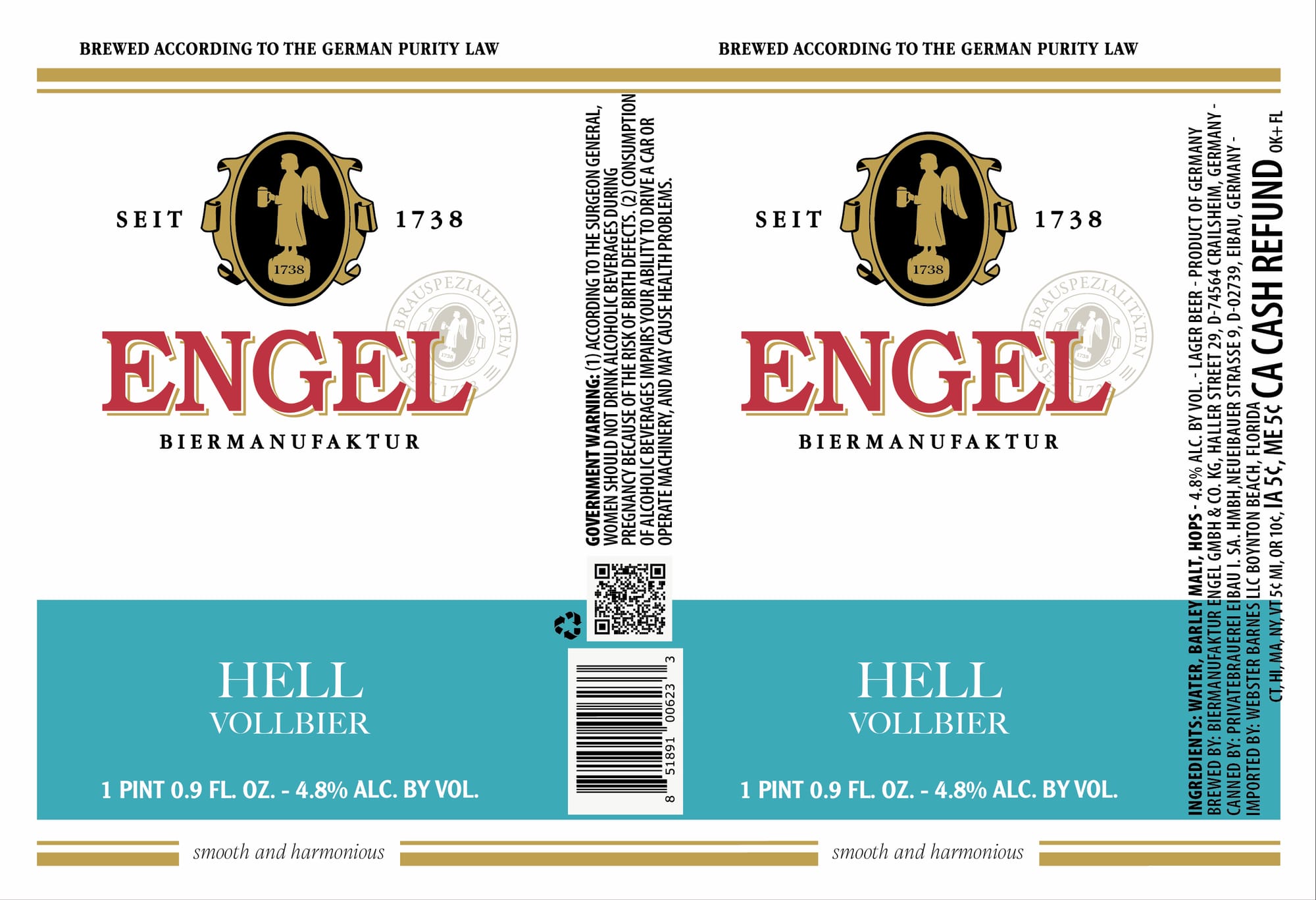 Hell Vollbier by Engels Biermanufaktur - beer label