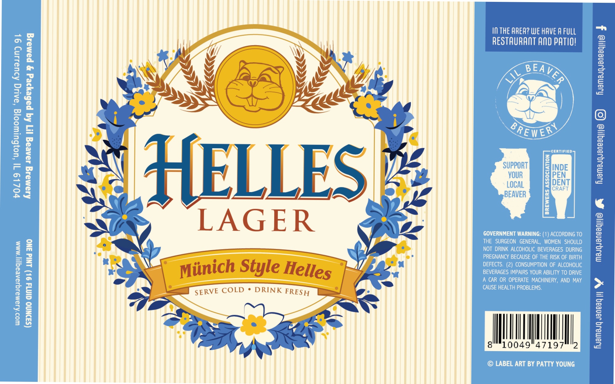 Helles Lager by Lil Beaver Brewery - beer label