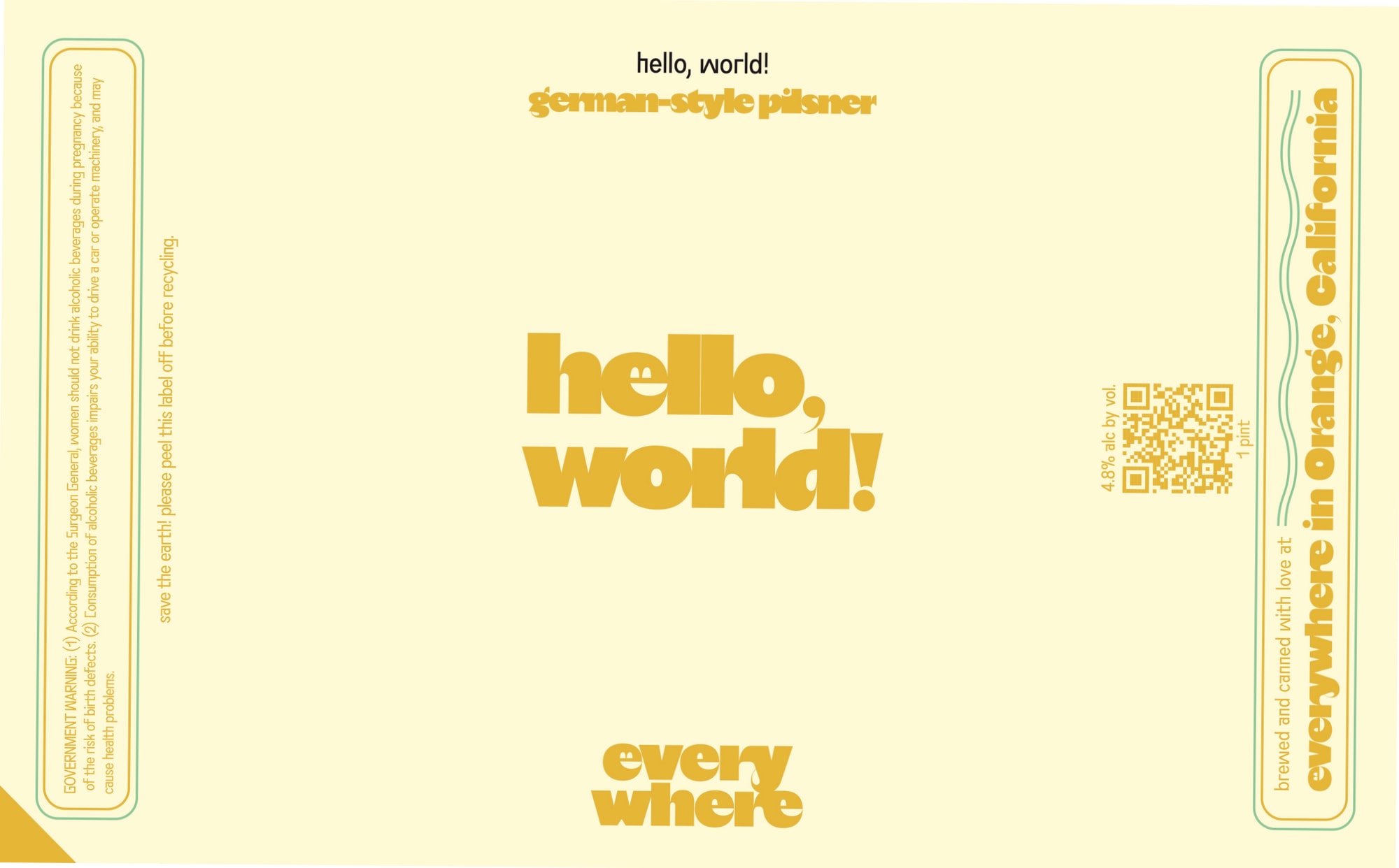 hello, world! by Everywhere - beer label