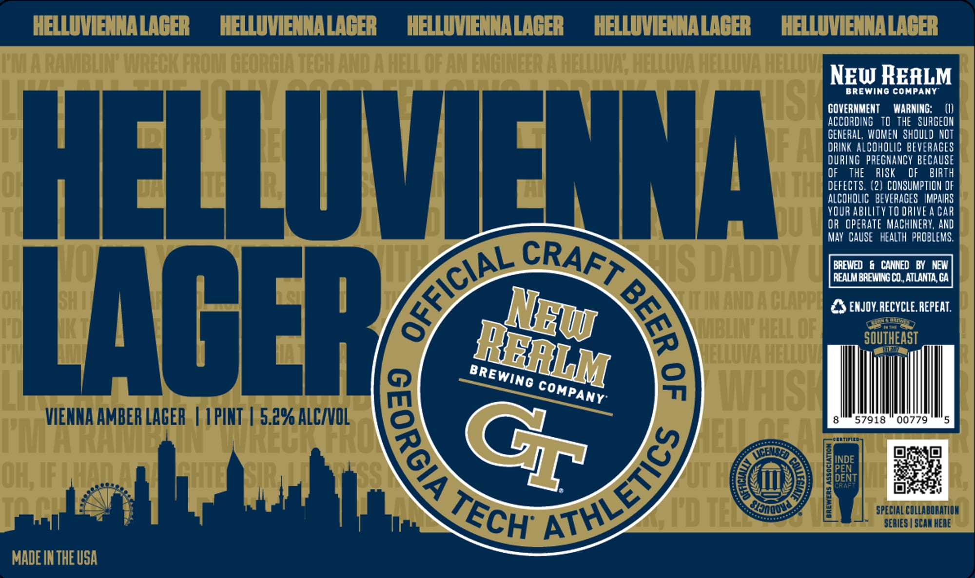 Helluvienna Lager by New Realm Brewing Company - beer label