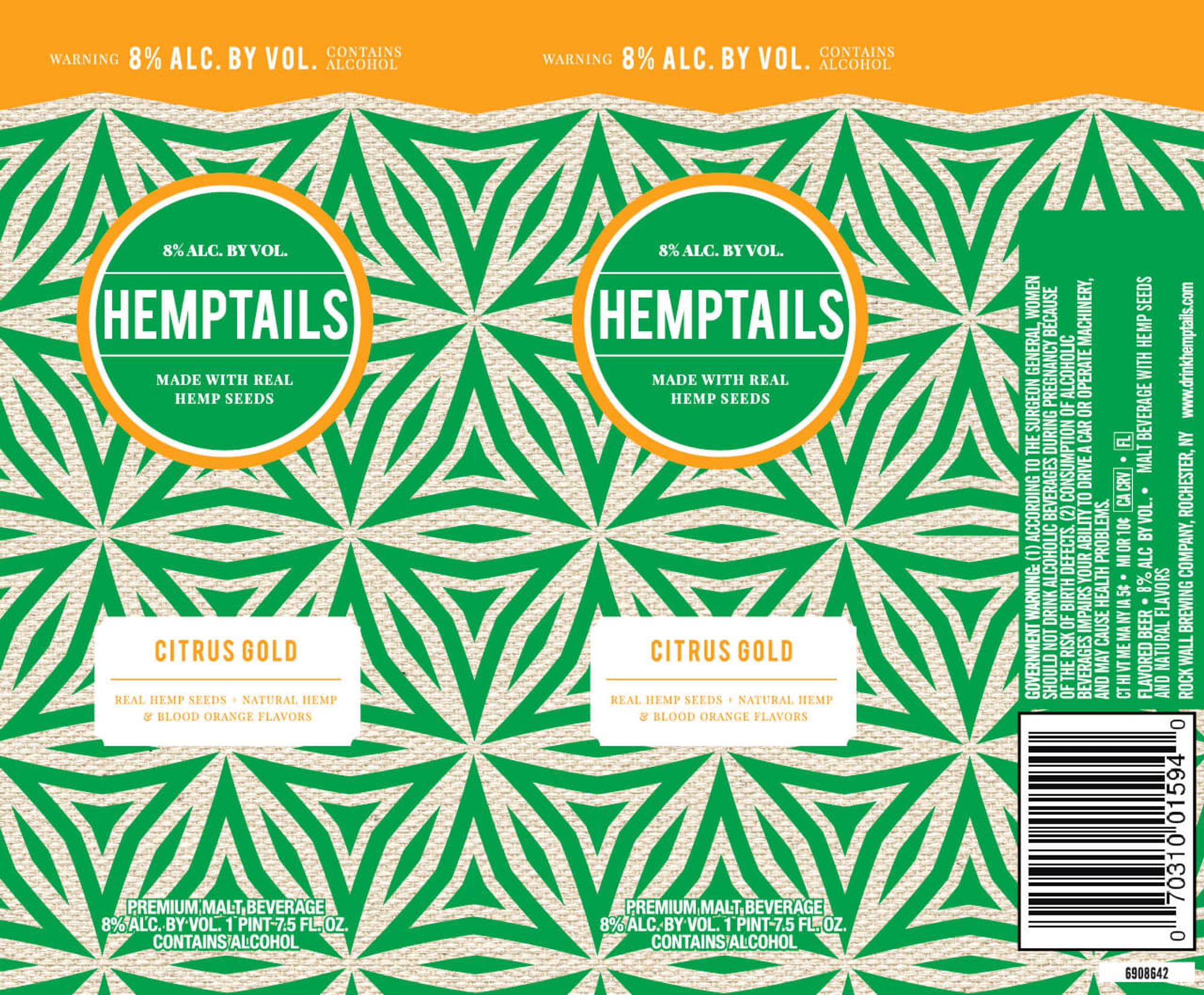 Hemptails Citrus Gold by Rock Wall Brewing Company - beer label