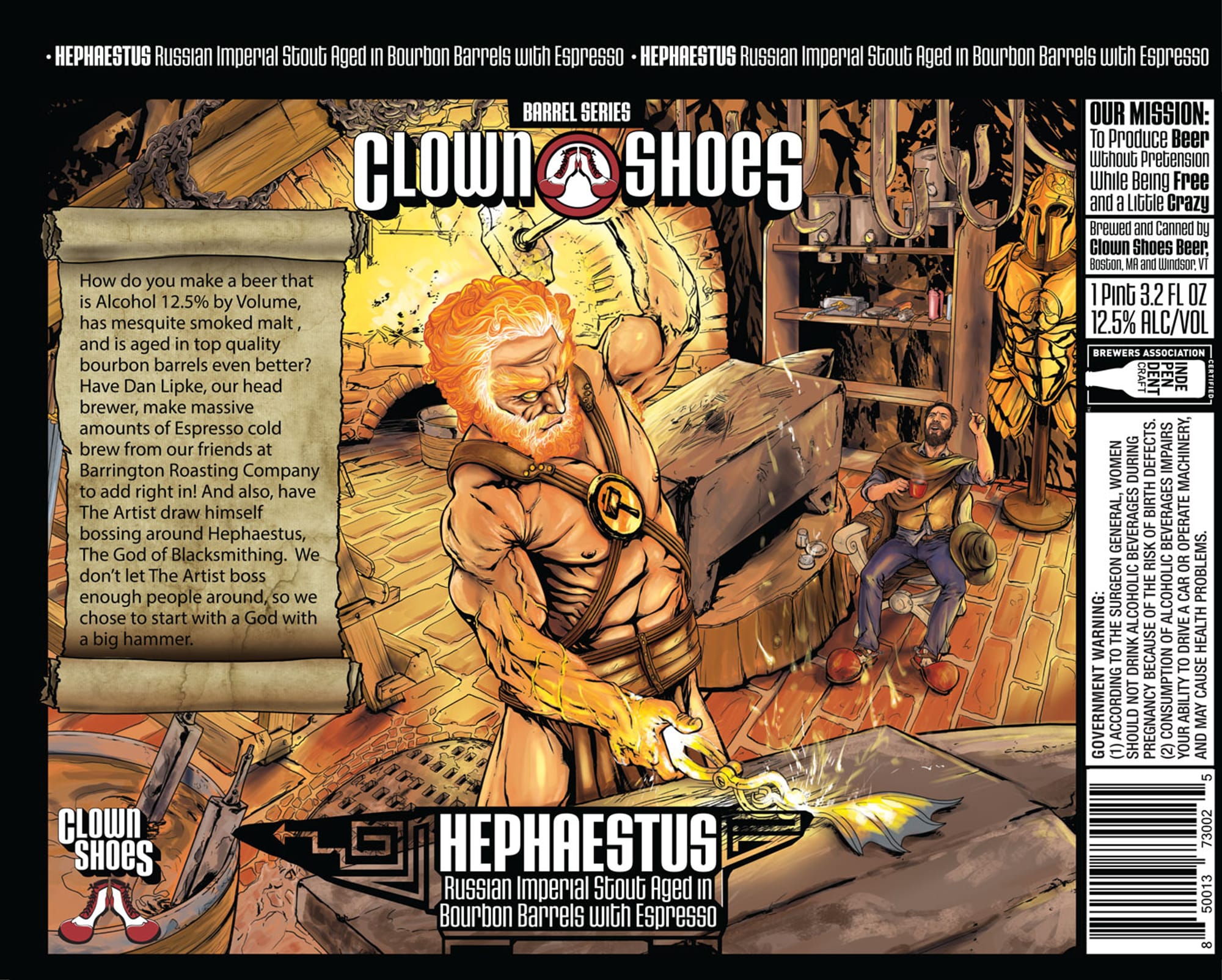 Hephaestus by Clown Shoes Beer - beer label
