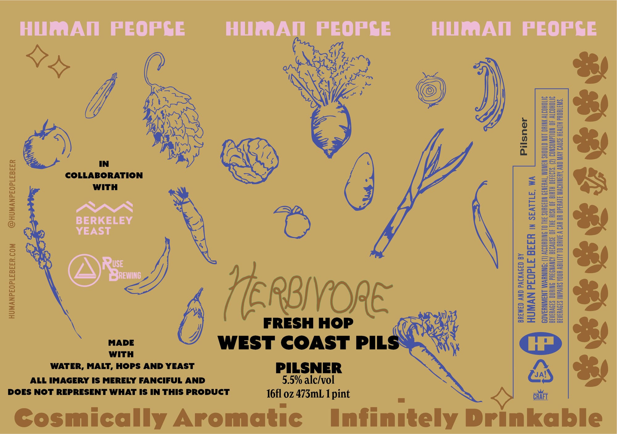 Herbivore by Human People Beer - beer label