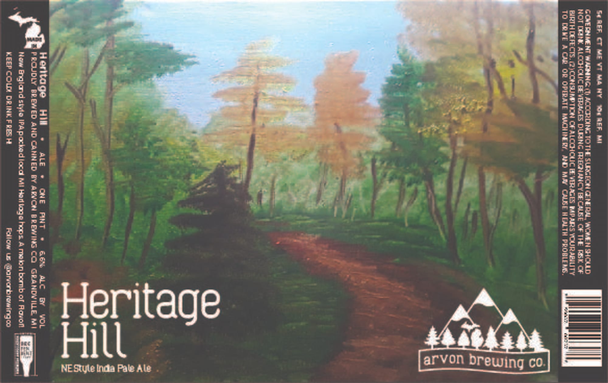 Heritage Hill by Arvon Brewing Co. - beer label
