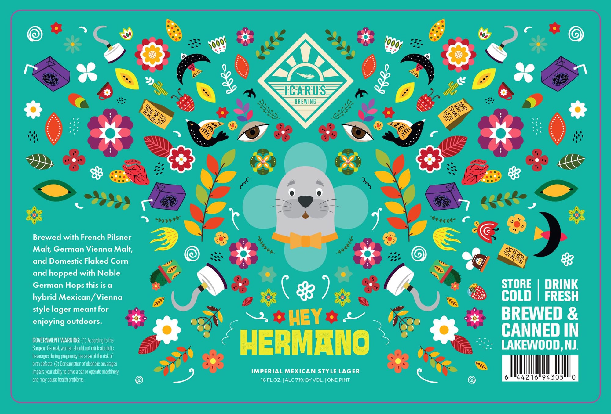 Hermano by Icarus Brewing - beer label