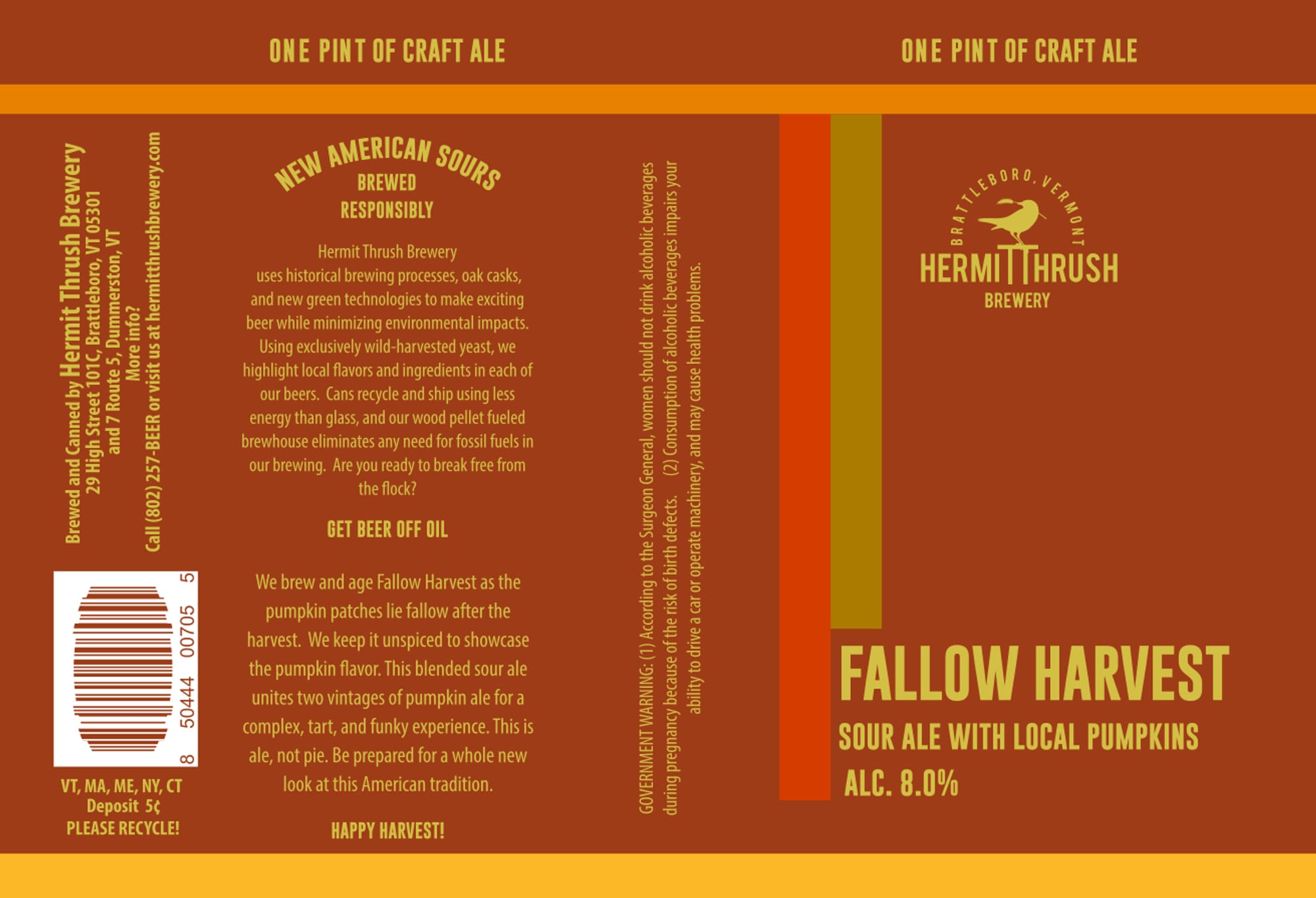Fallow Harvest by Hermit Thrush Brewery - beer label