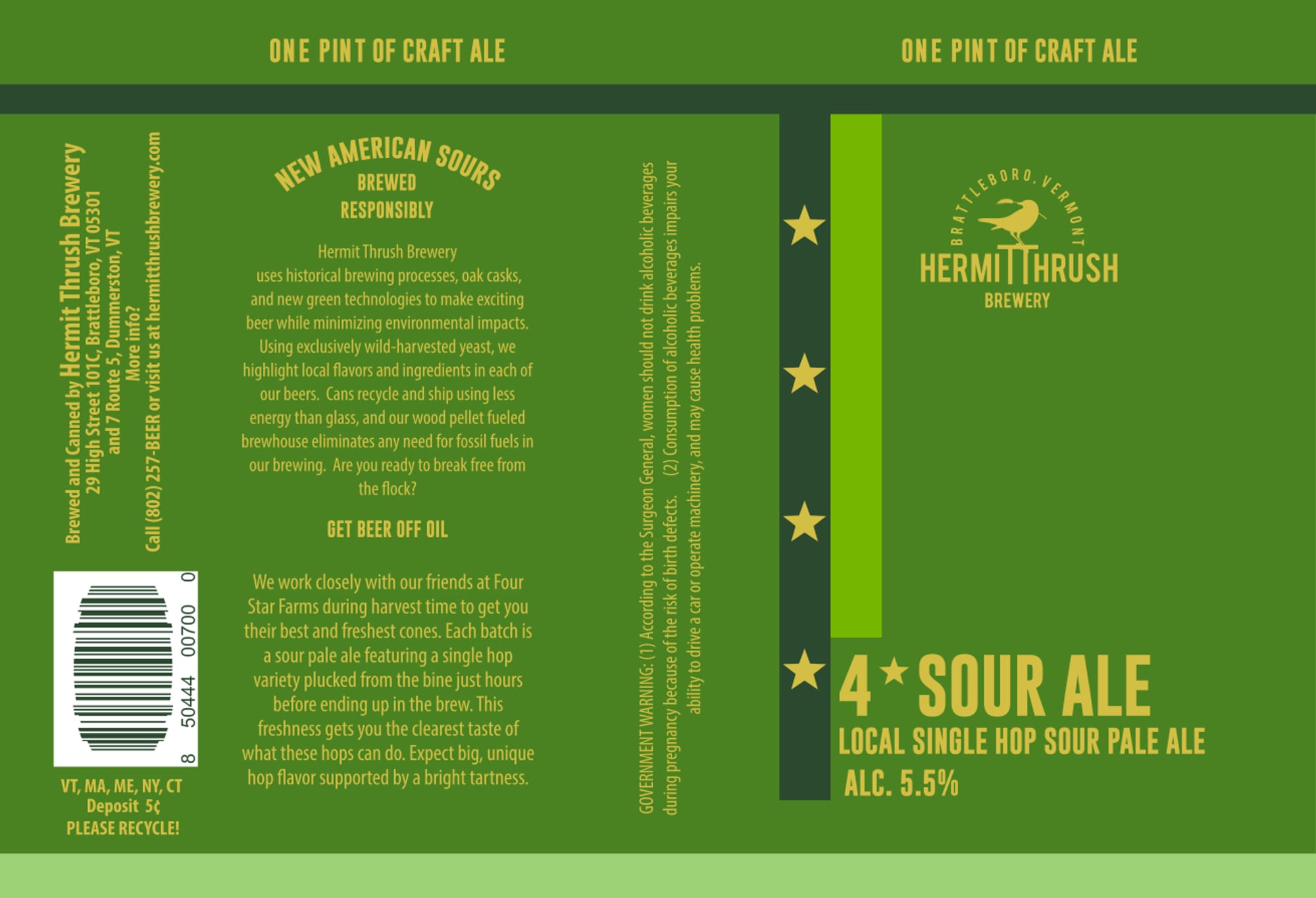Sour Ale by Hermit Thrush Brewery - beer label