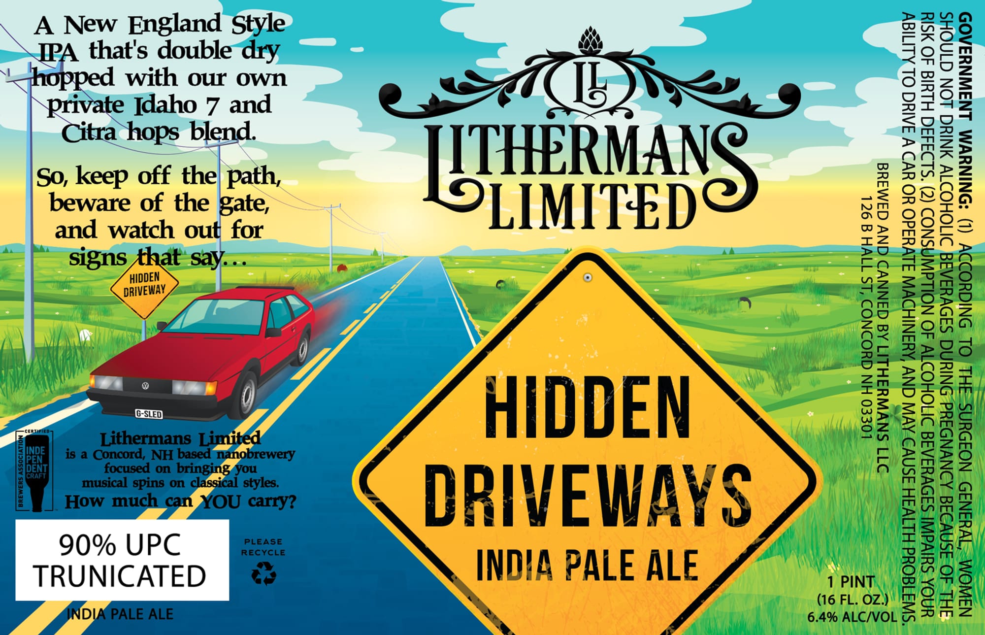 Hidden Driveways by Lithermans Limited - beer label
