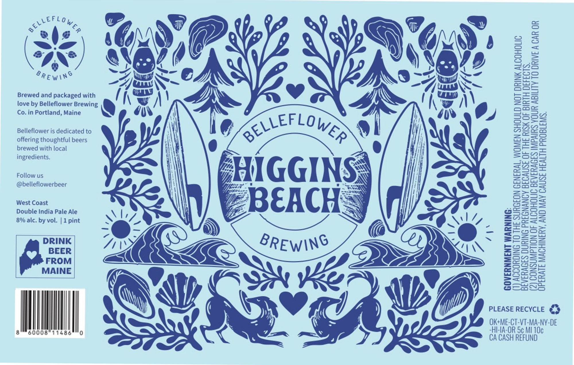 Higgins Beach by Belleflower Brewing - beer label