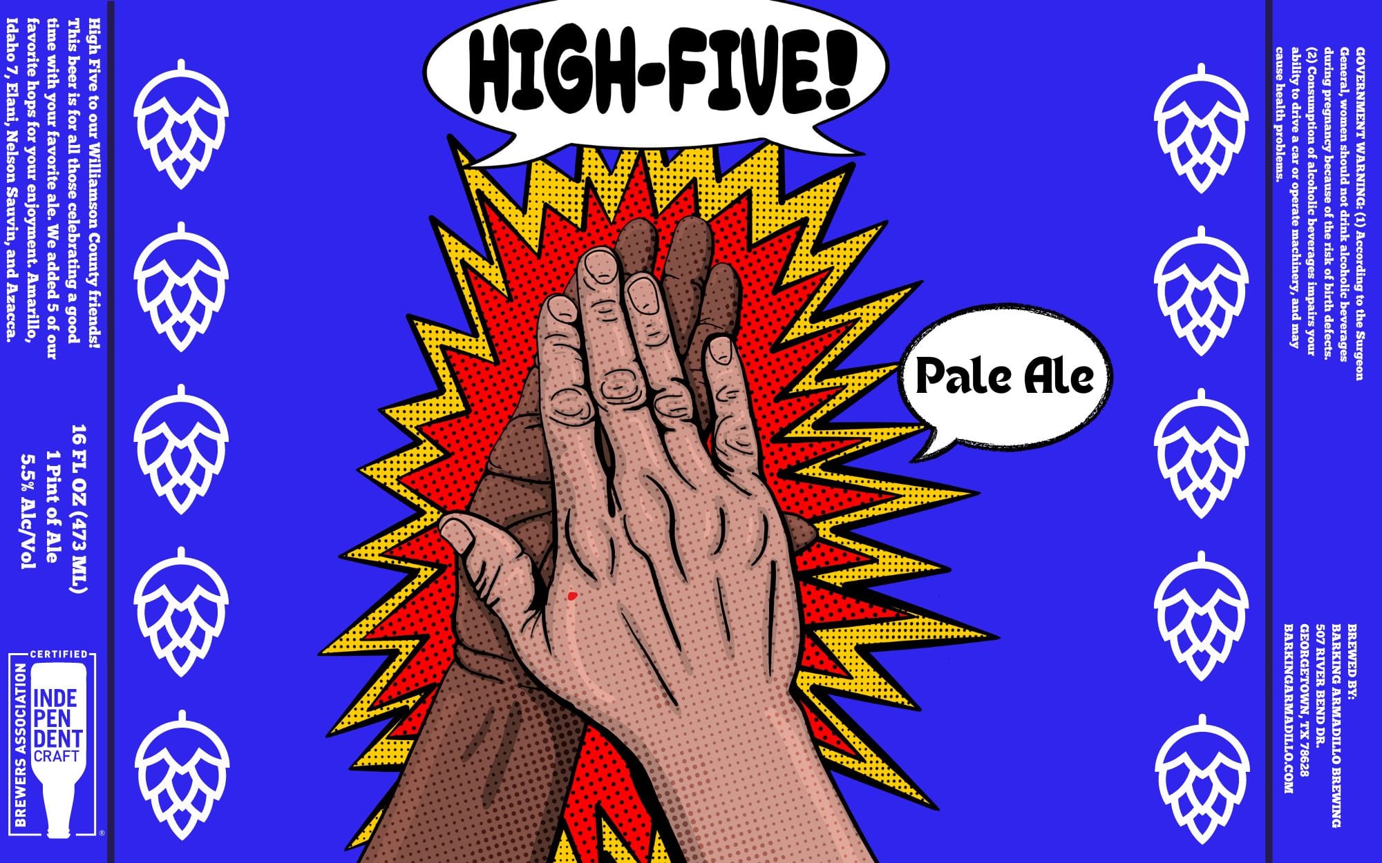 High-Five Pale Ale by Georgetown Brewing - beer label