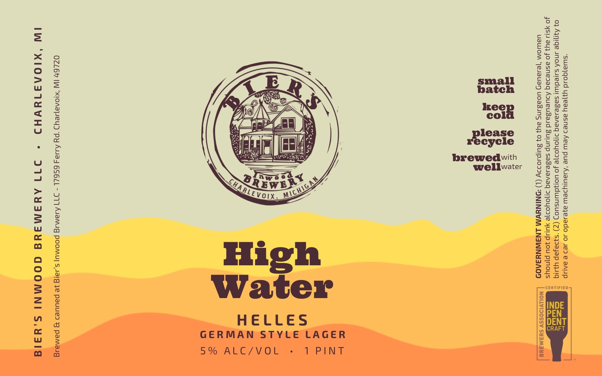 High Water by Bier’s Brewery LLC - beer label