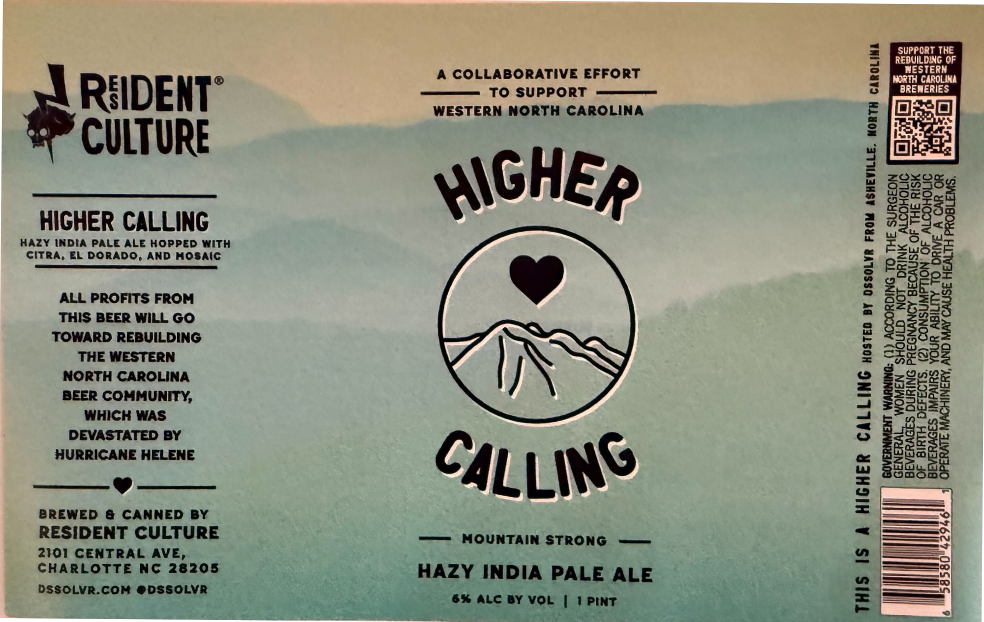 Higher Calling by Resident Culture - beer label