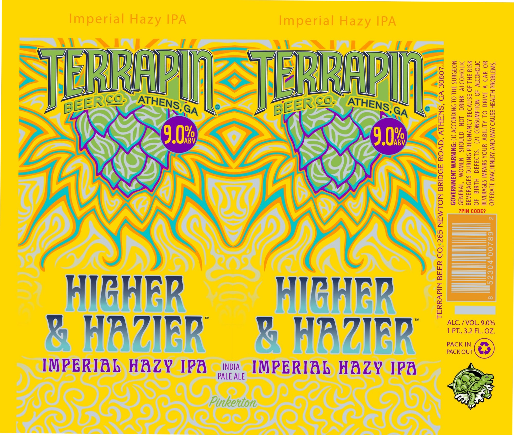Higher & Hazier by Terrapin Beer Co. - beer label