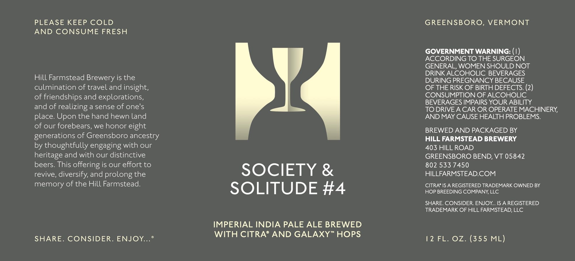 Society & Solitude #4 by Hill Farmstead Brewery - beer label