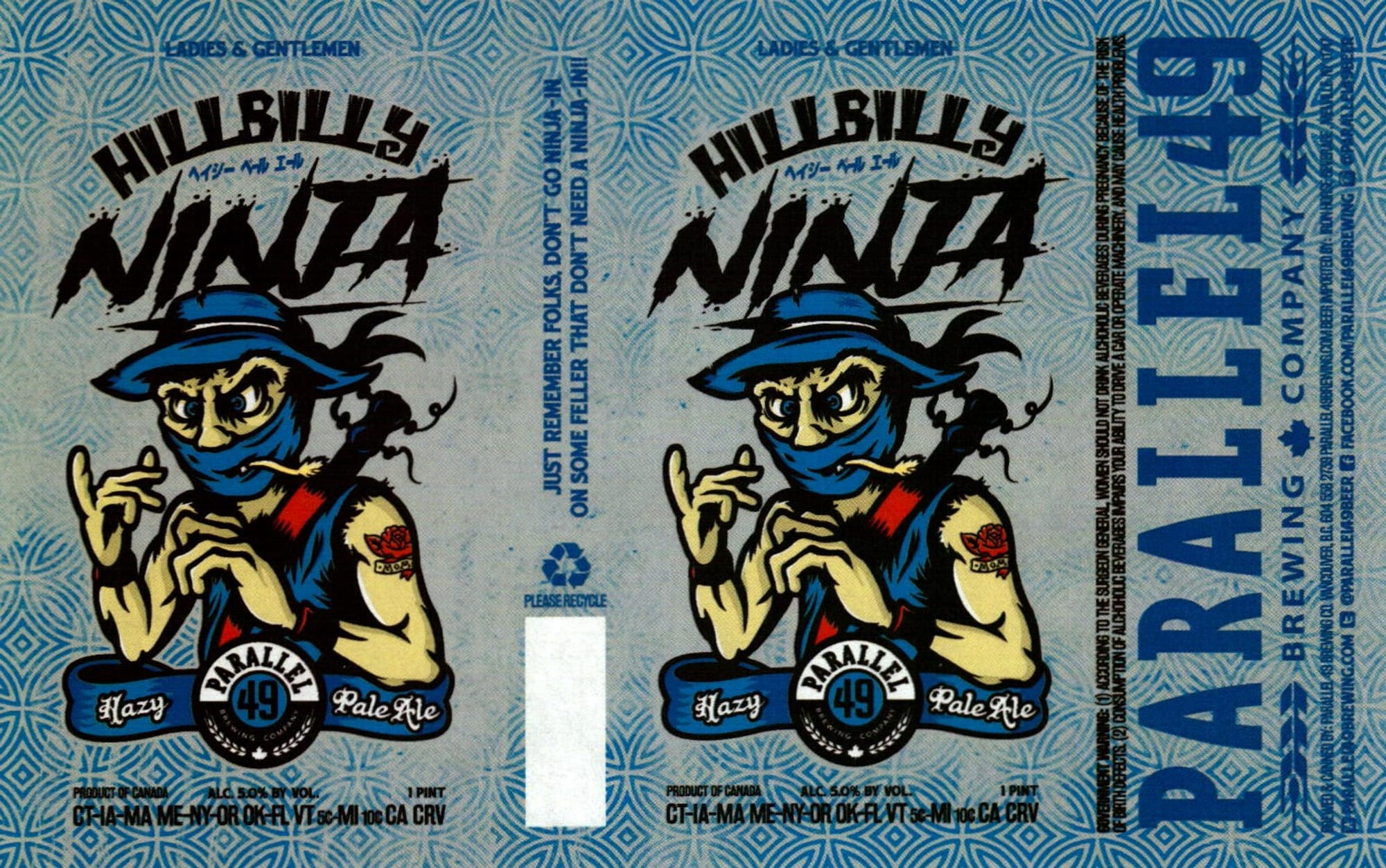 Hillbilly Ninja Pale Ale by Parallel Brewing Company - beer label