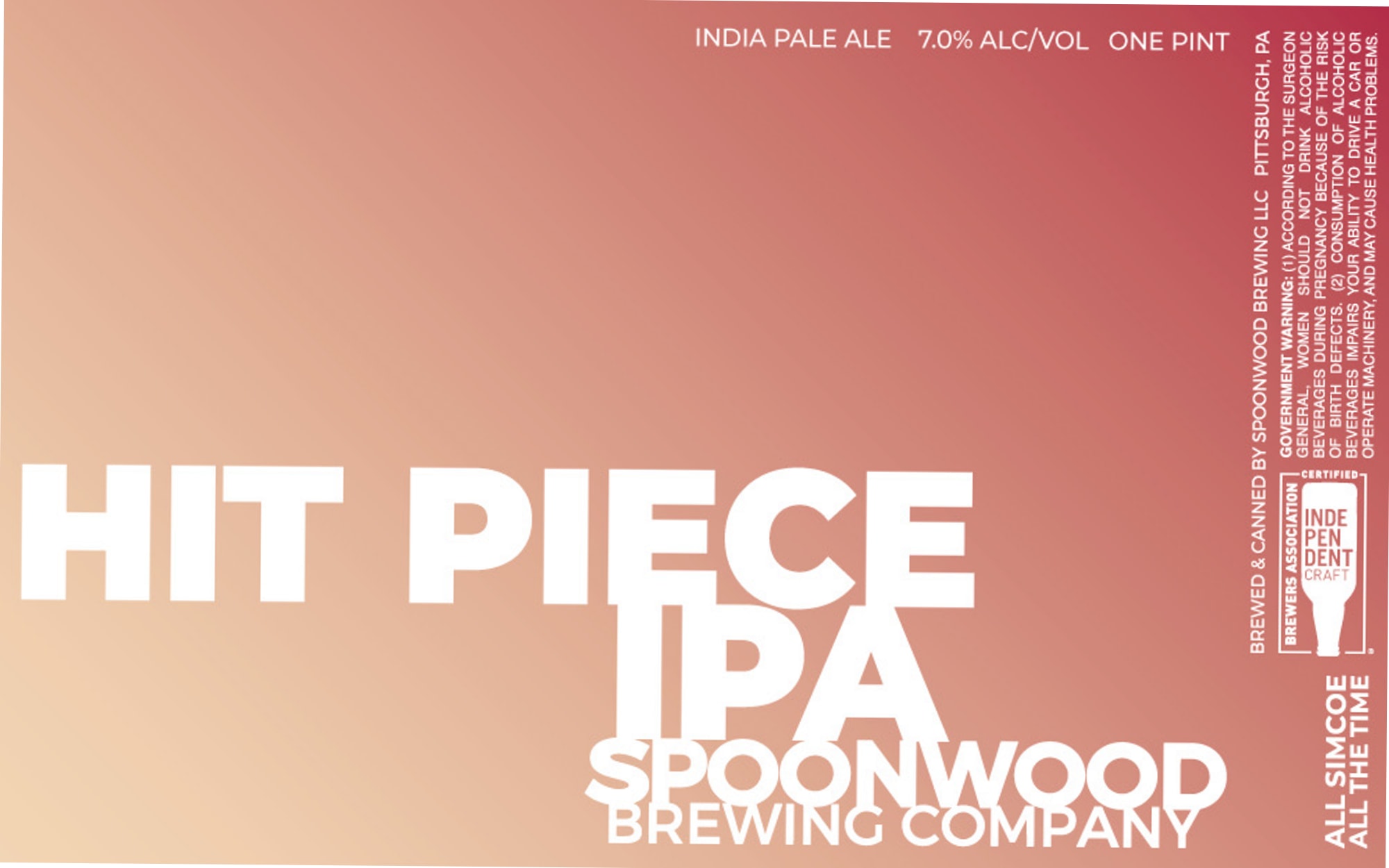 Hit Piece IPA by Spoonwood Brewing Company - beer label