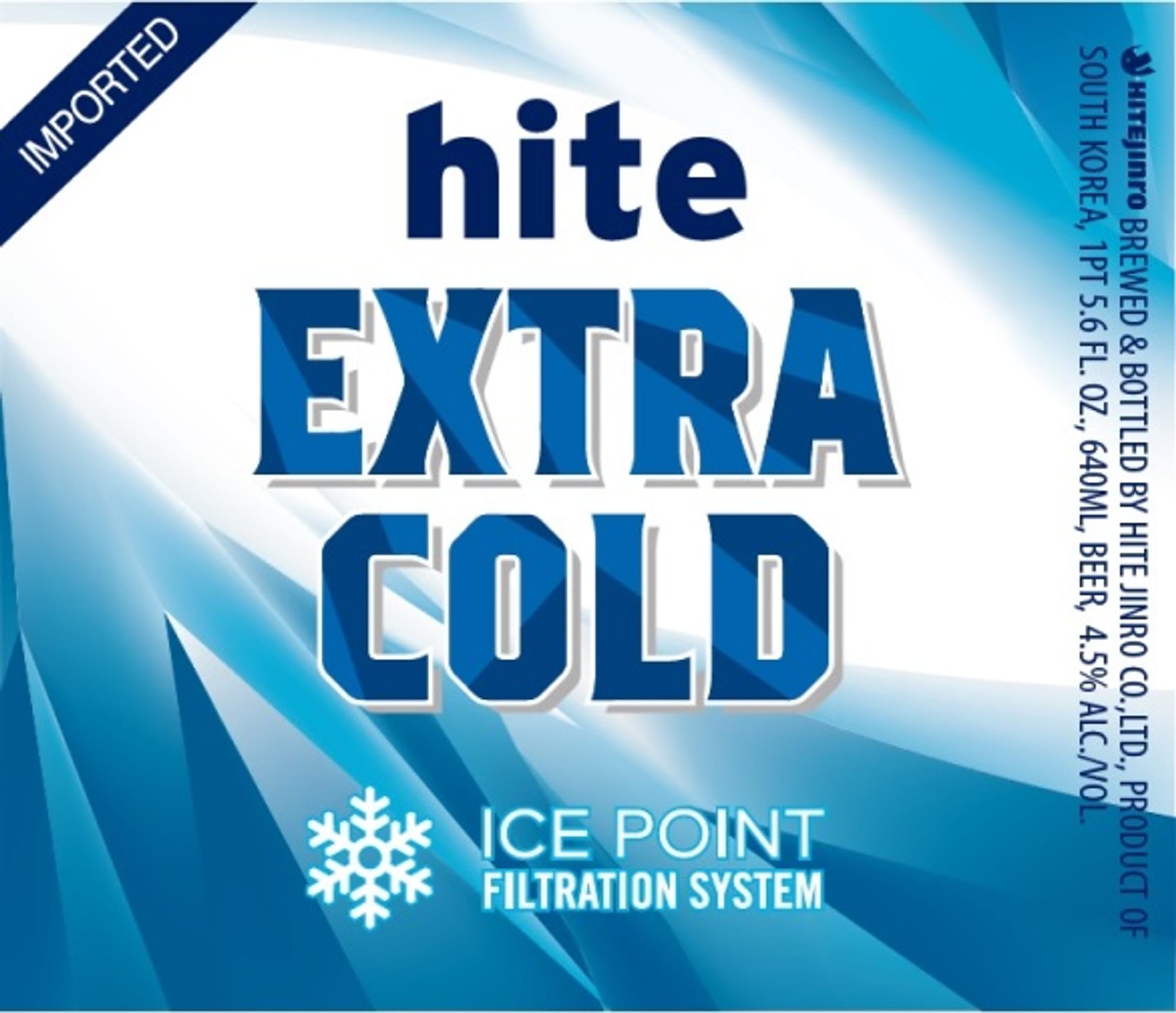 Hite Extra Cold by Hite Jinro - beer label