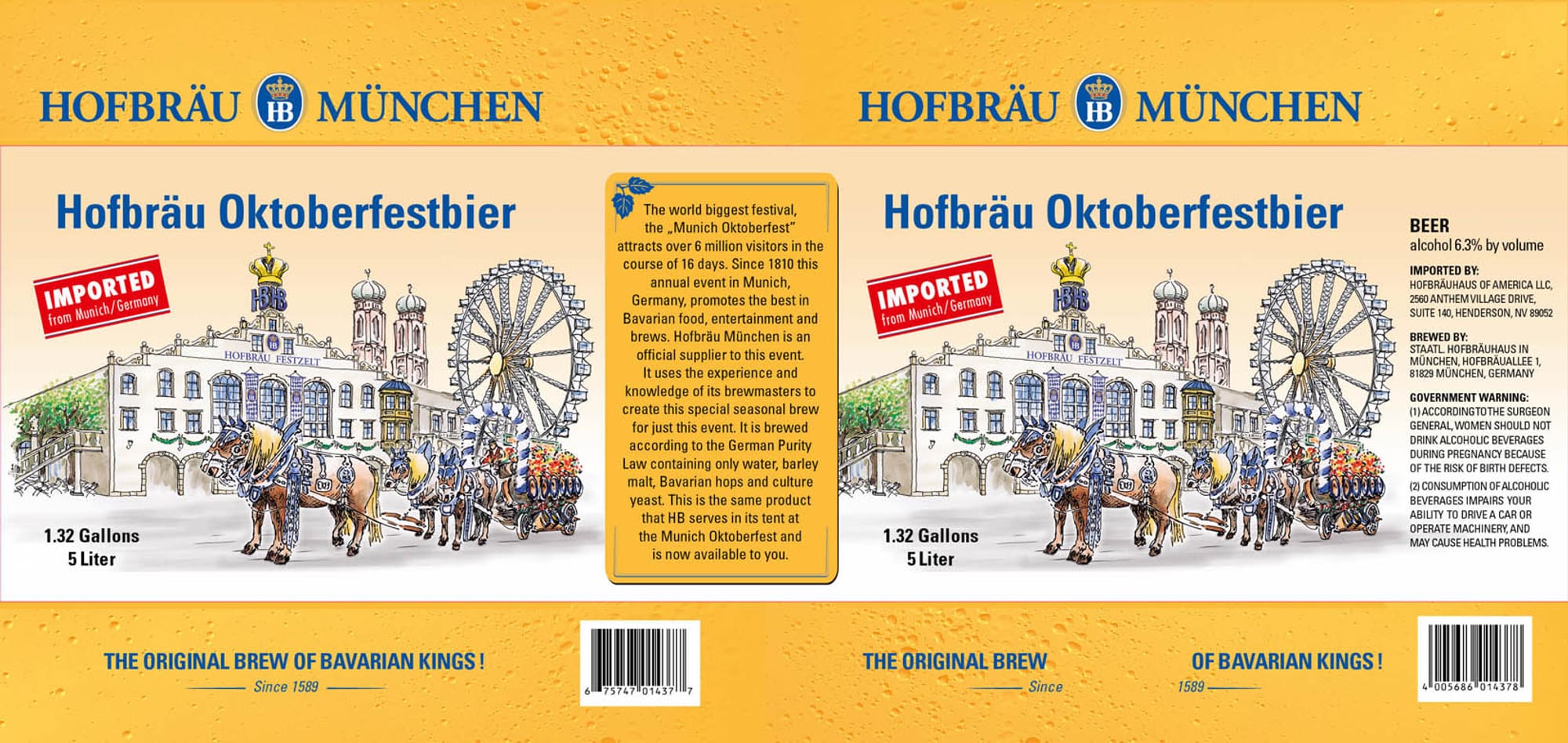 Hofbräu Oktoberfestbier by Hofbräu München - beer label