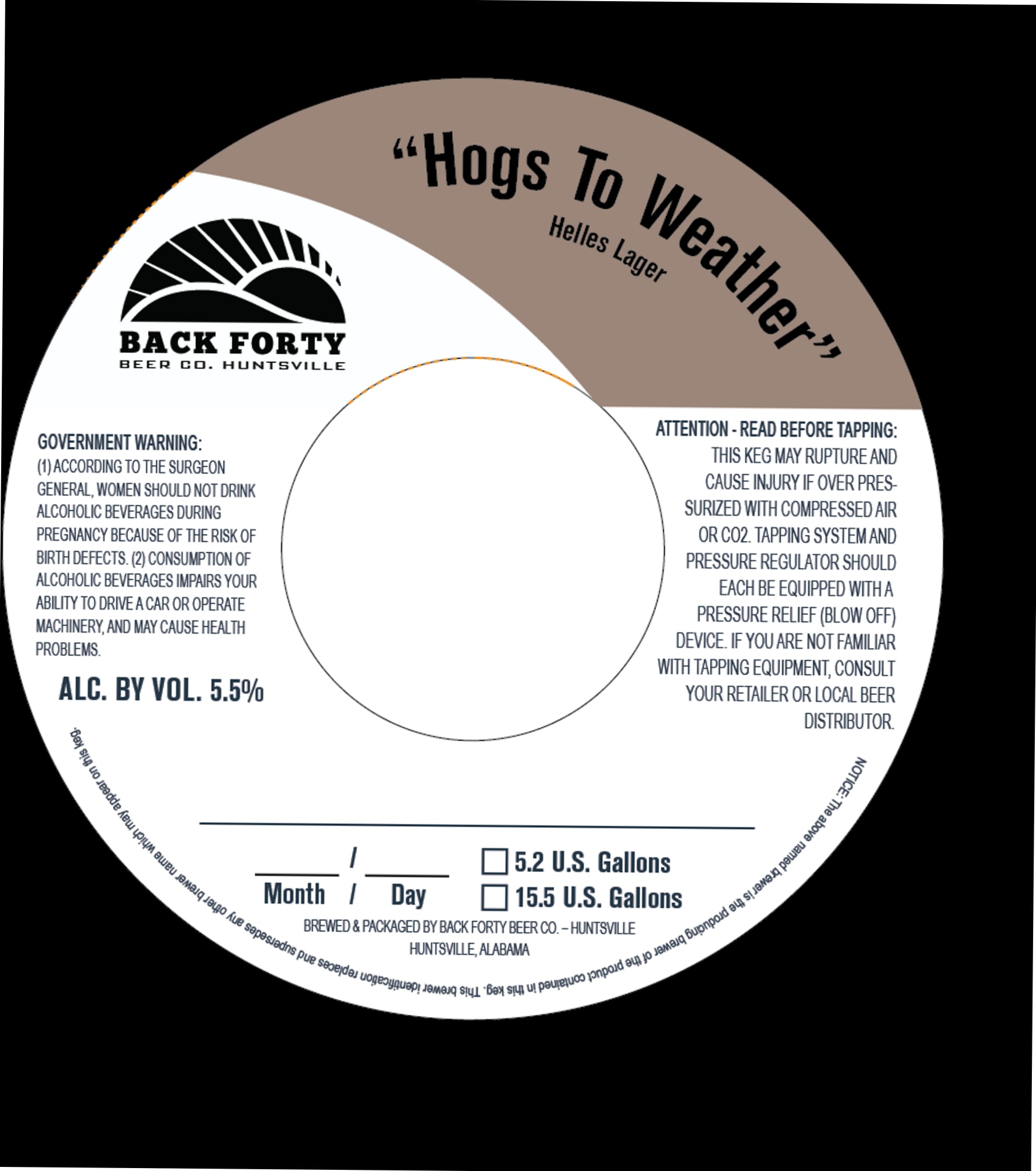 Hogs To Weather by Back Forty Beer Co. - beer label
