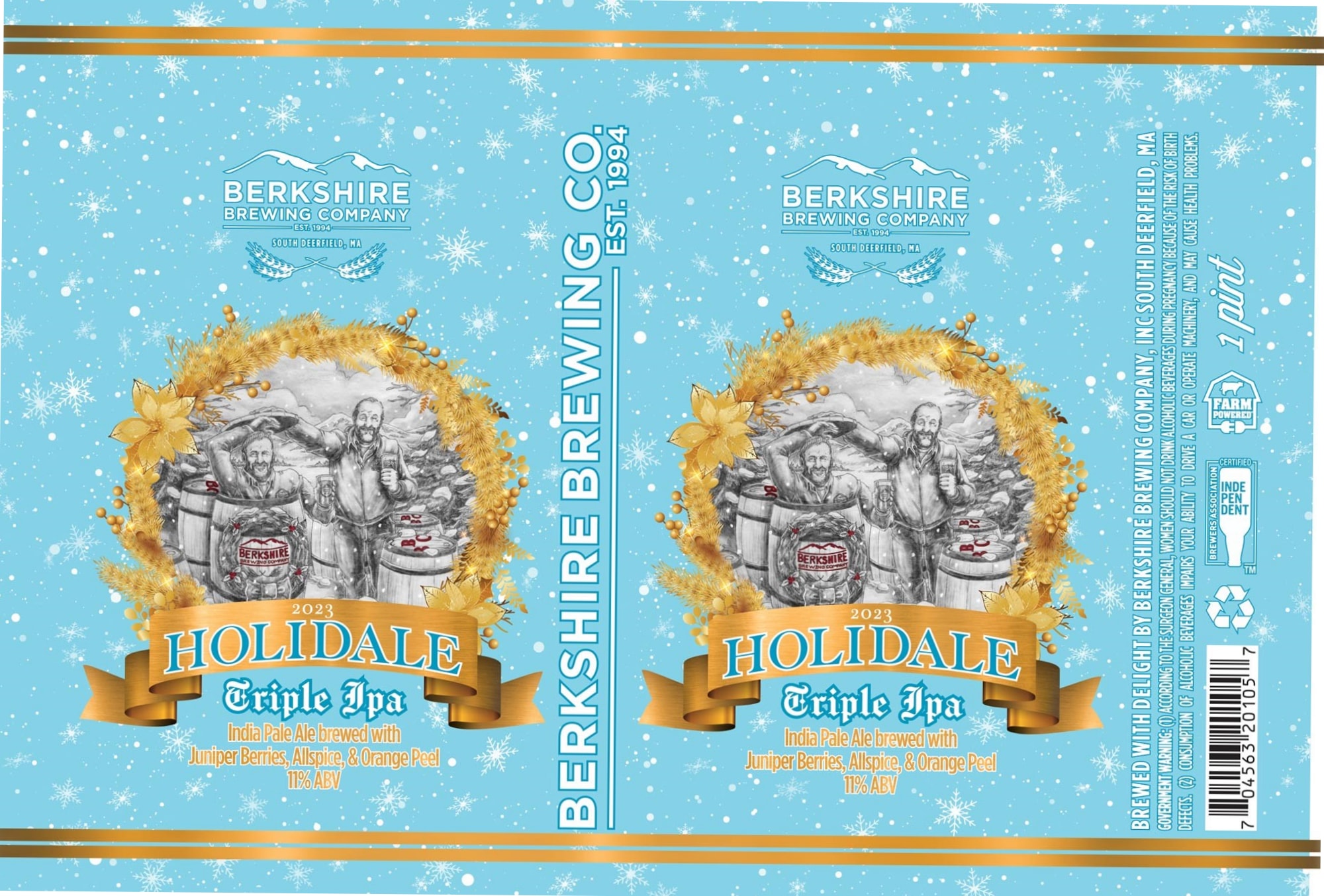 Holidale Triple IPA by Berkshire Brewing Company - beer label