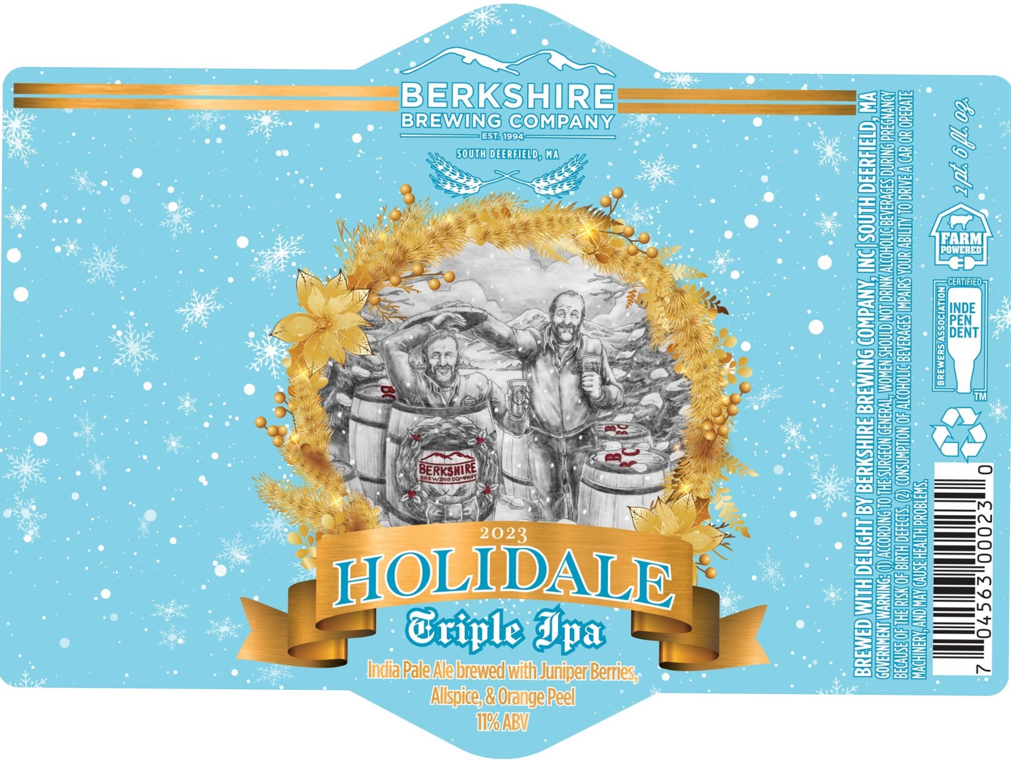 Holidale Triple IPA by Berkshire Brewing Company - beer label