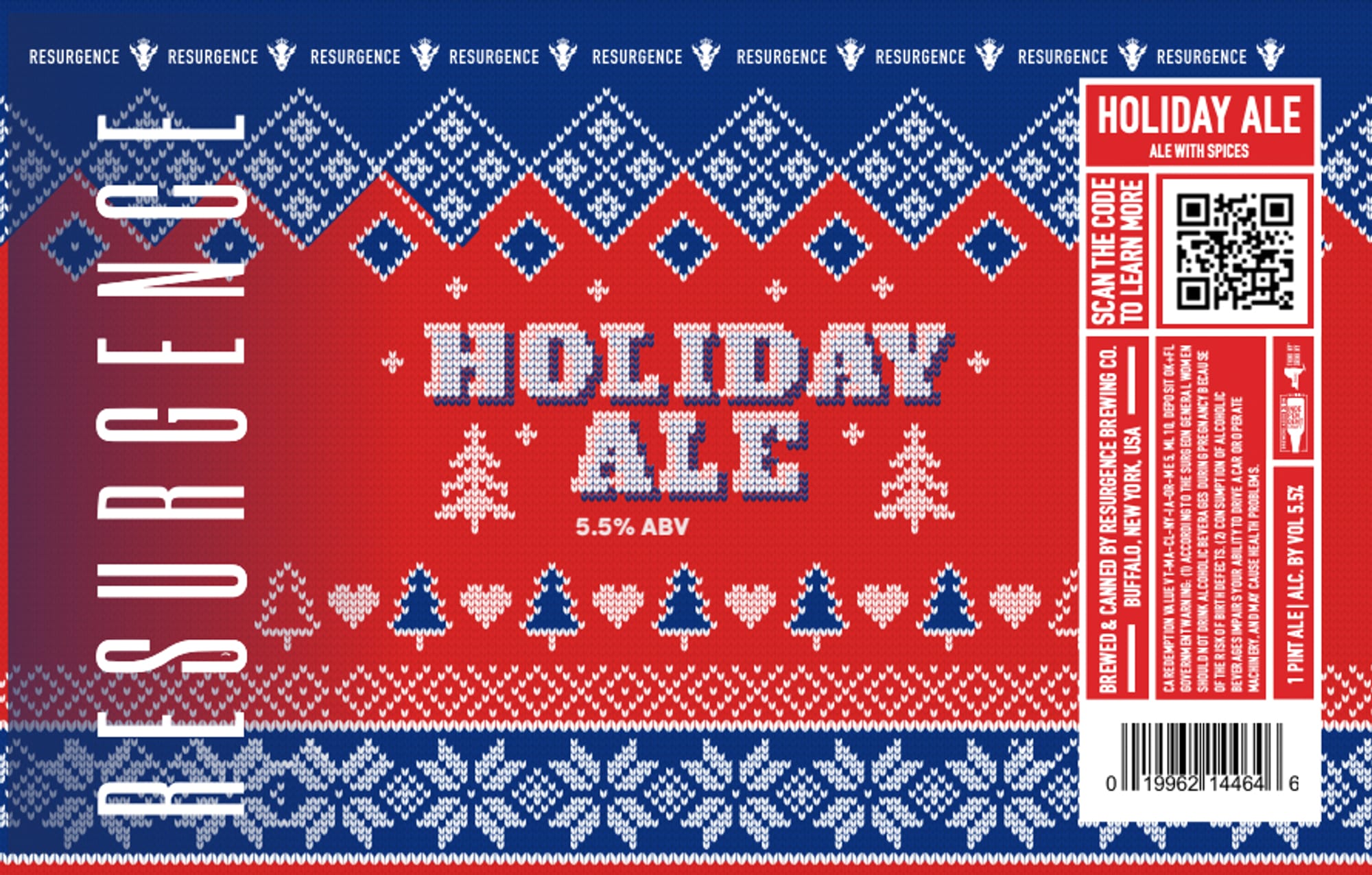 Holiday Ale by Resurgence Brewing Company - beer label