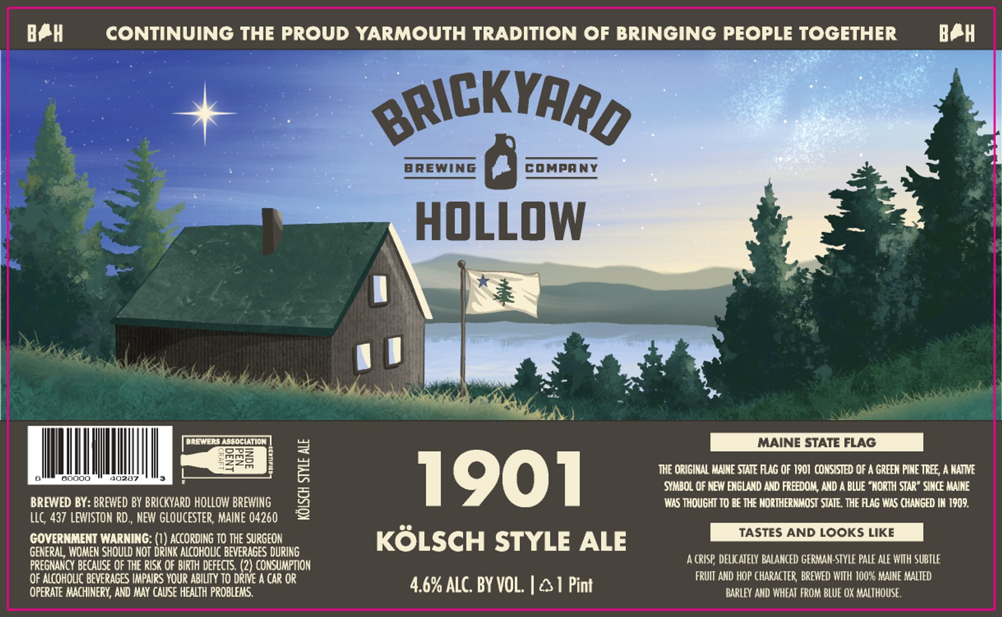 Hollow by Brickyard Hollow Brewing Company - beer label