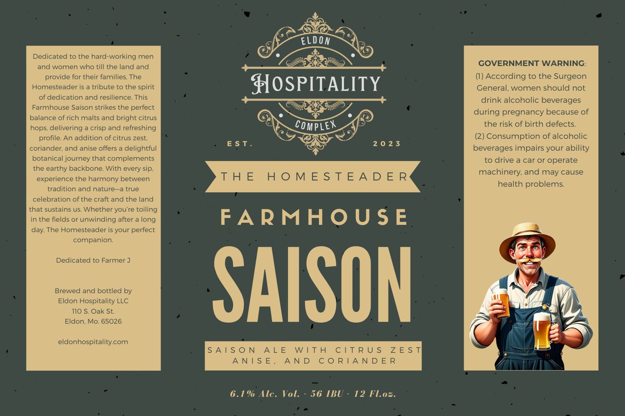 The Homesteader by Eldon Hospitality - beer label