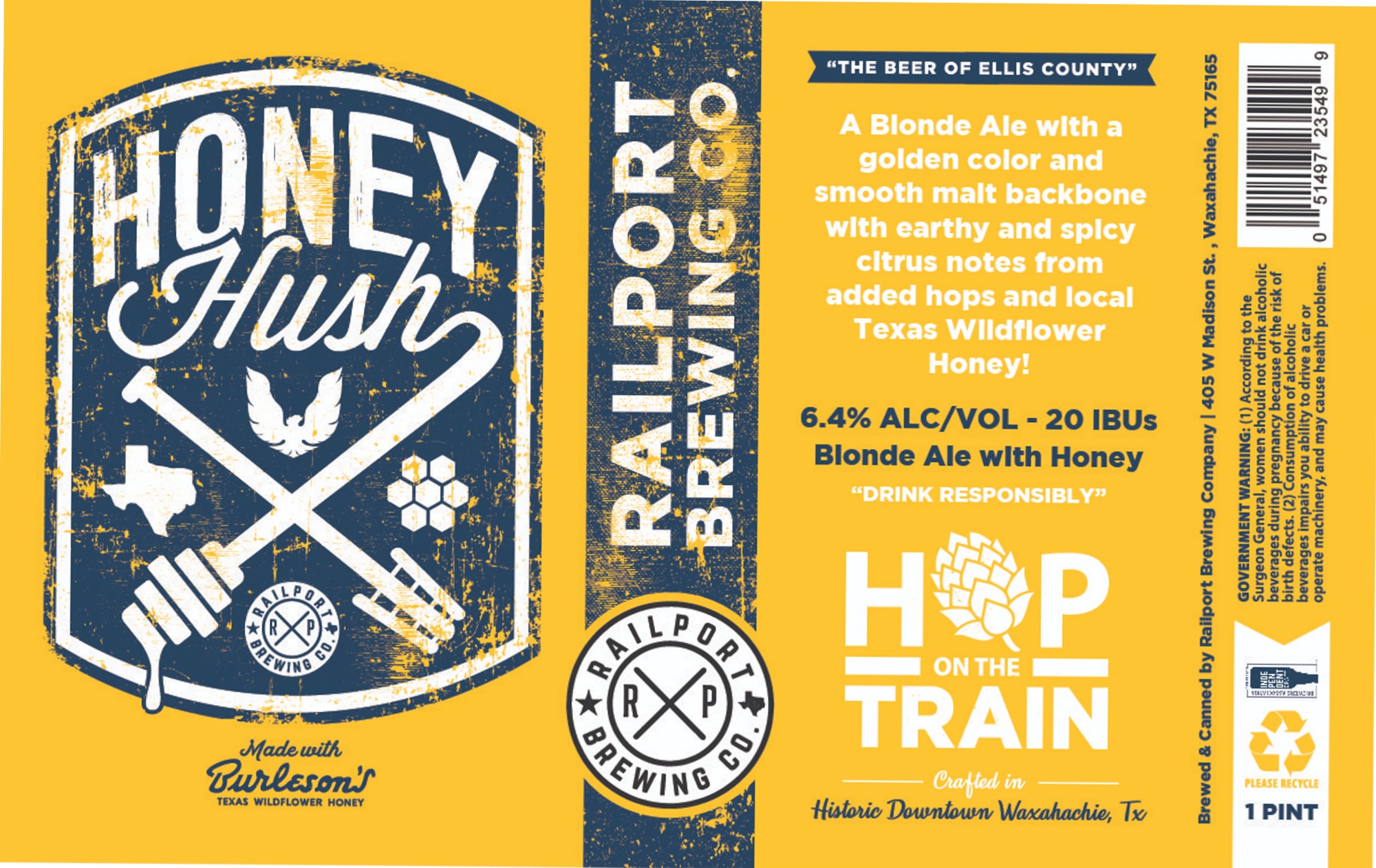 Honey Hush by Railport Brewing Co. - beer label