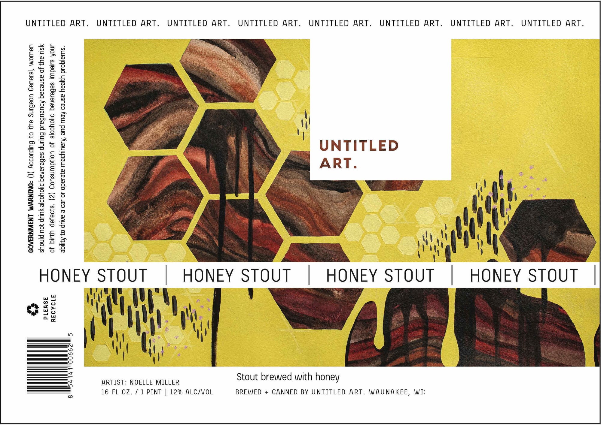 Honey Stout by Untitled Art - beer label