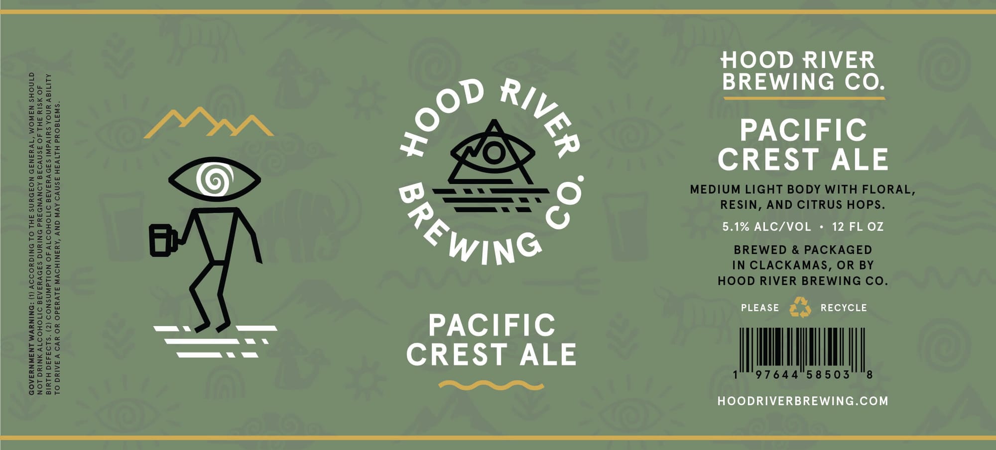 Pacific Crest Ale by Hood River Brewing Co. - beer label