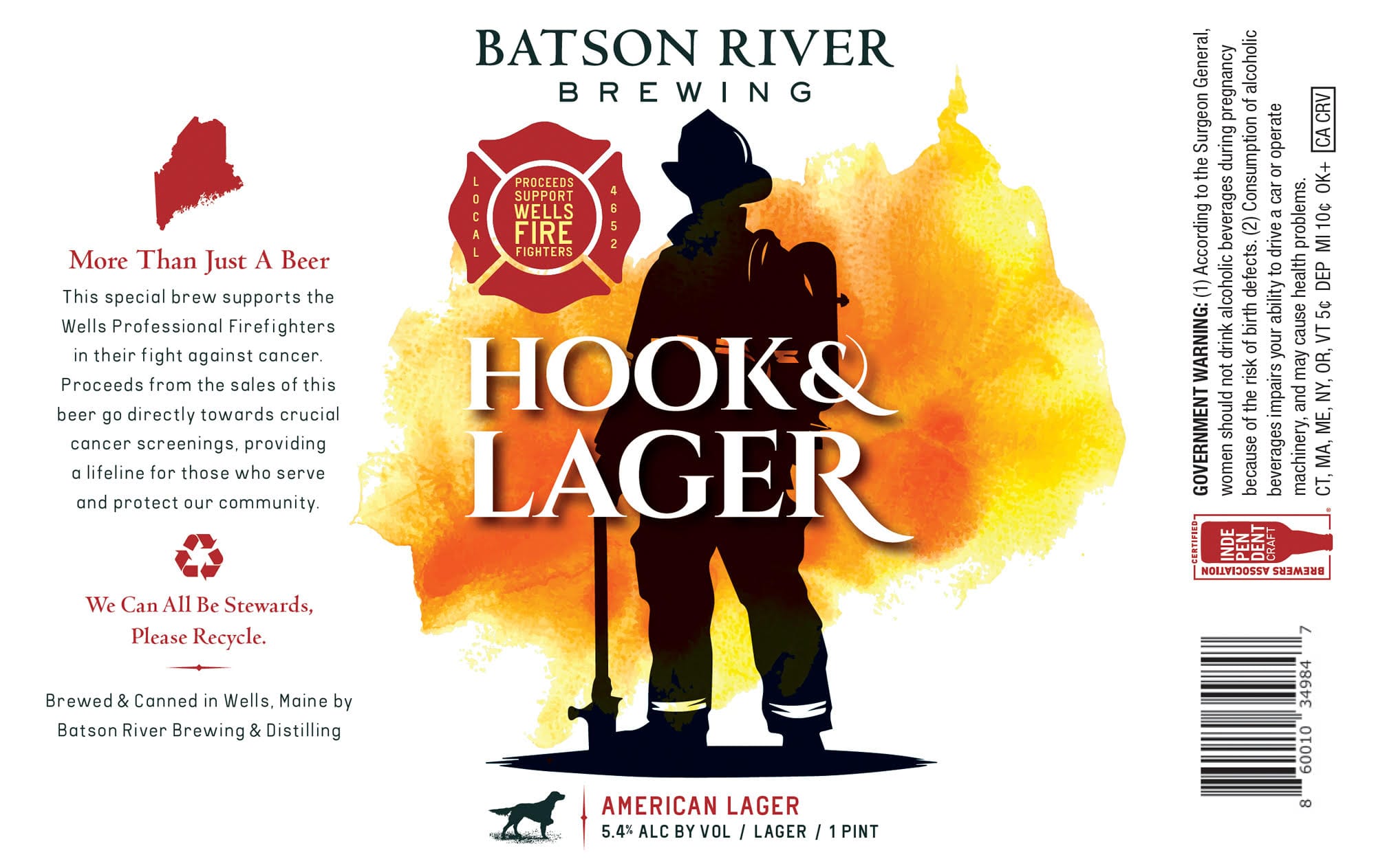 Hook & Lager by Batson River Brewing & Distilling - beer label