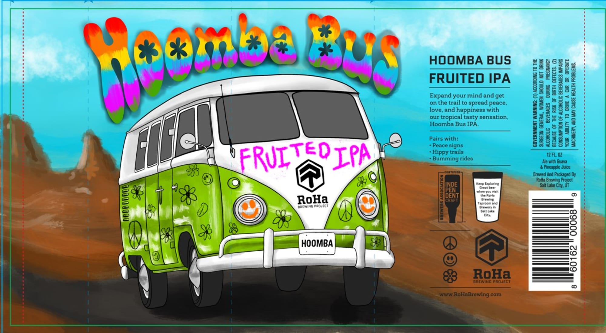 Hoomba Bus Fruited IPA by RoHa Brewing Project - beer label