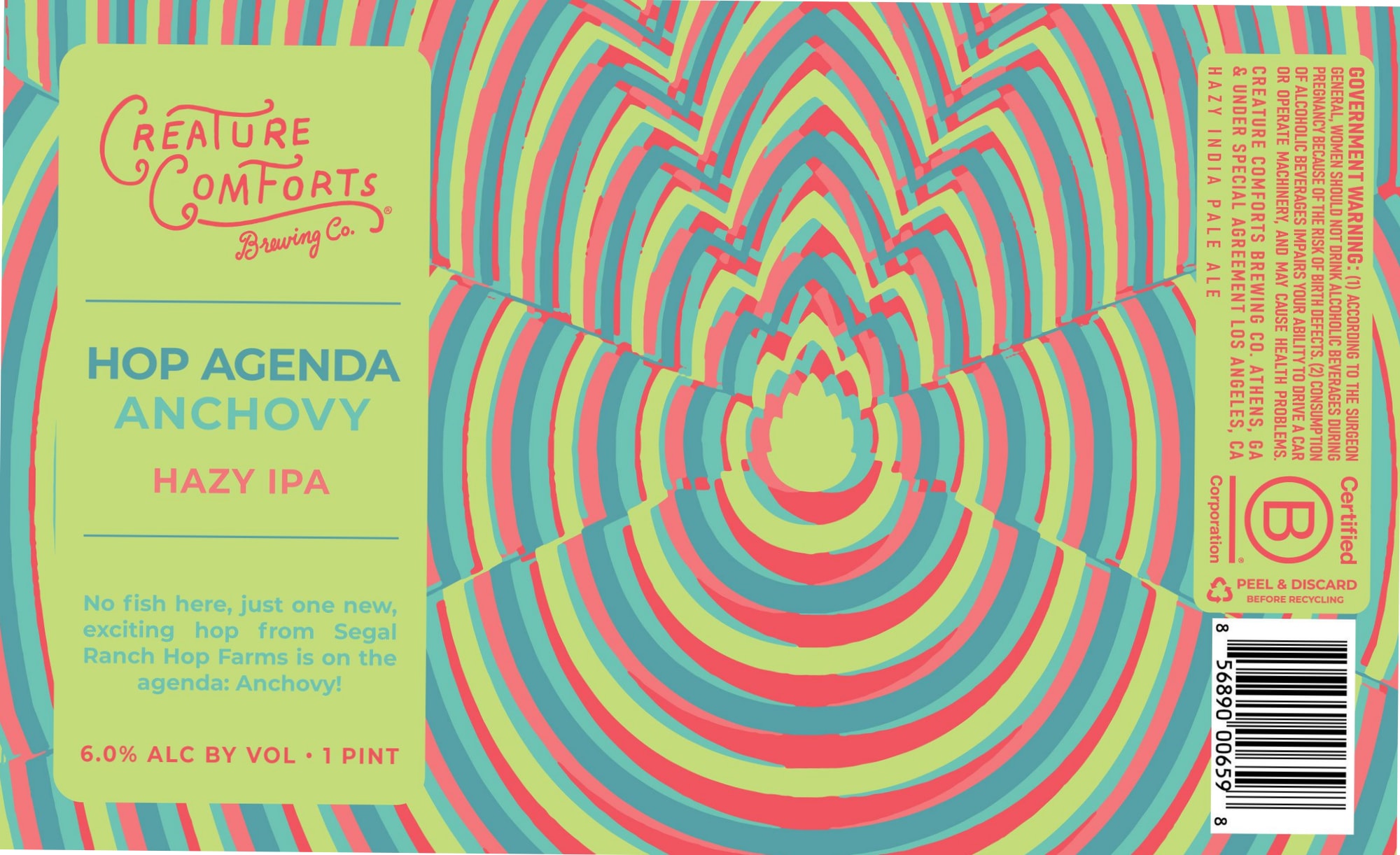 Hop Agenda: Anchovy! by Creature Comforts Brewing Co. - beer label
