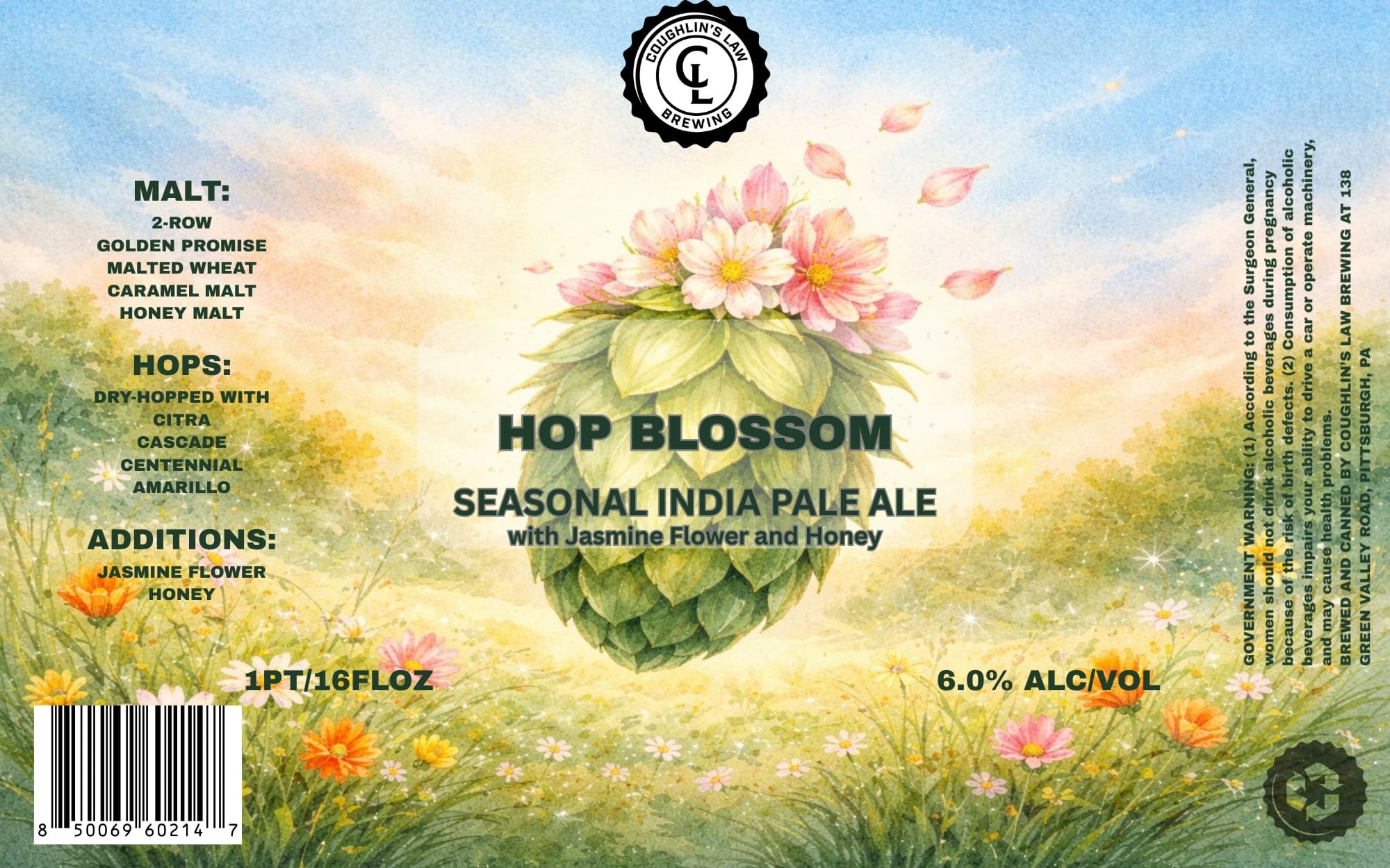 Hop Blossom by Cighlin’s Law Brewing - beer label