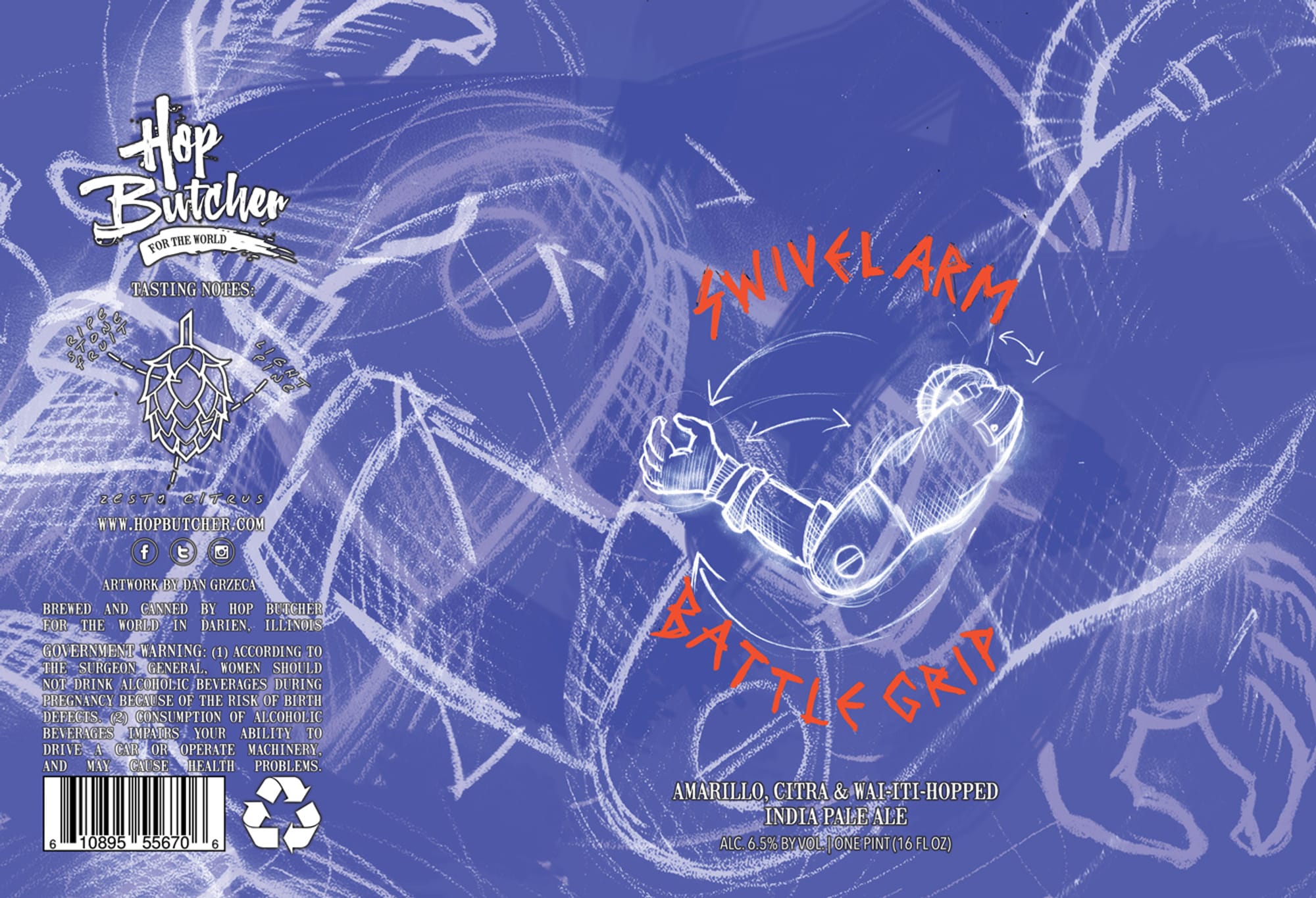Swivel Arm by Hop Butcher For The World - beer label