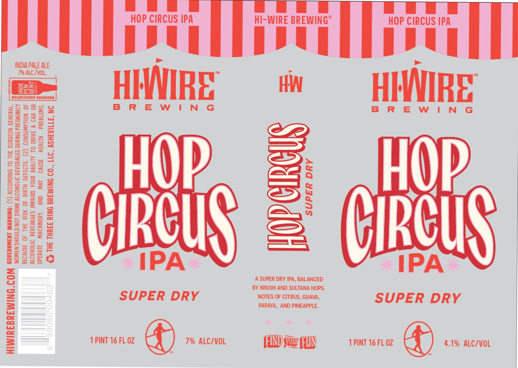 Hop Circus IPA by Hi-Wire Brewing - beer label