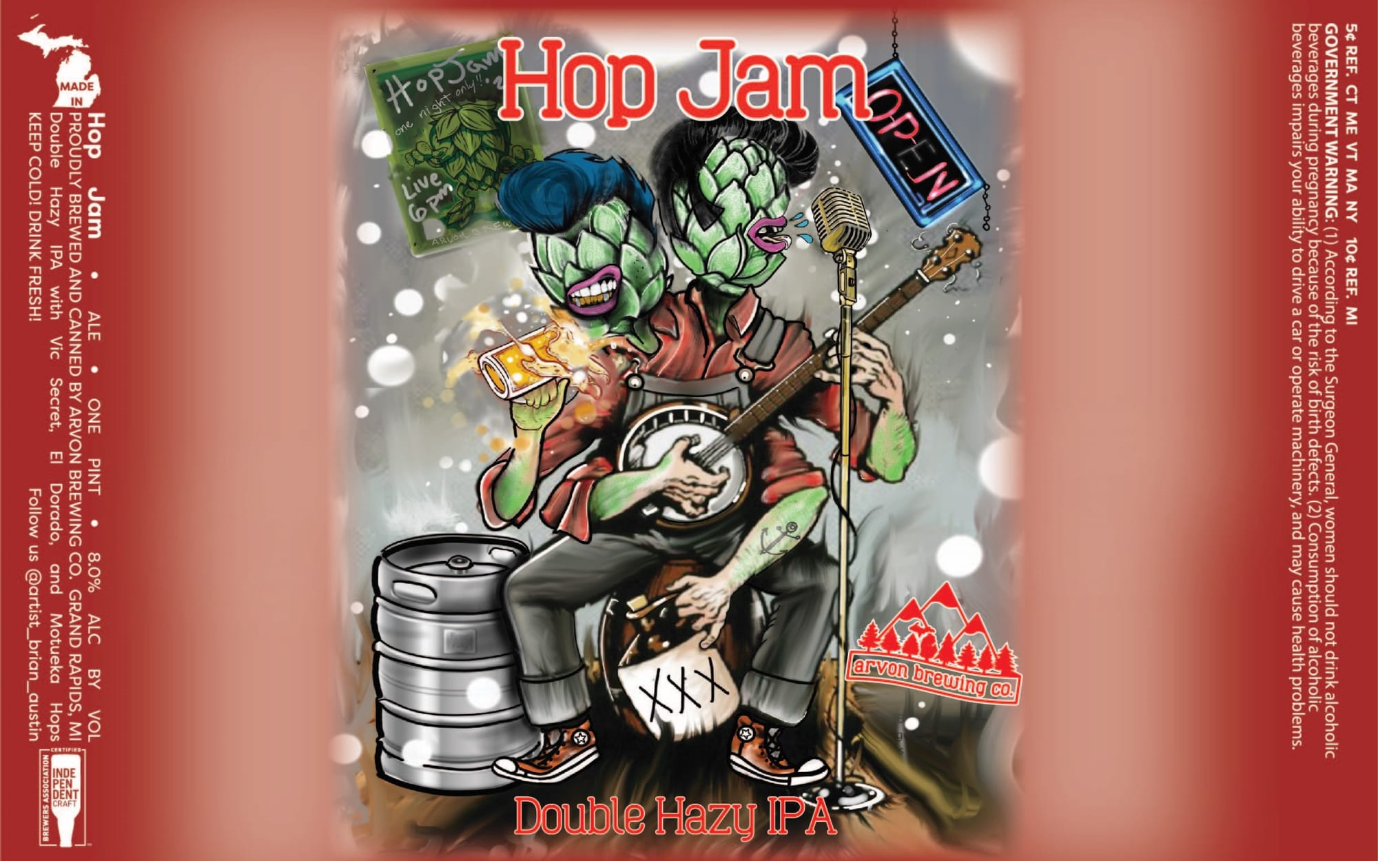 Hop Jam by Arvon Brewing Co. - beer label
