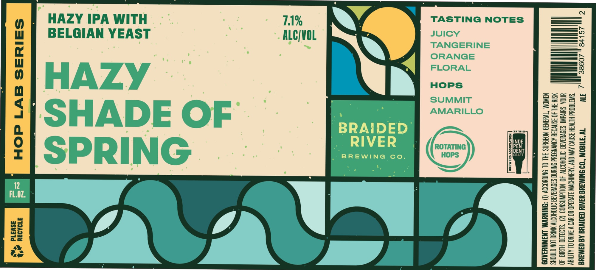 Hop Lab Series Shade of Spring by Braided River Brewing Co. - beer label