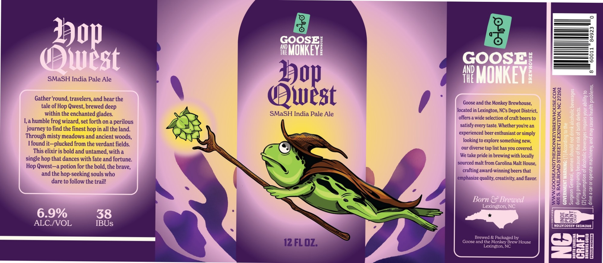 Hop Quest by Goose and The Monkey BrewHouse - beer label
